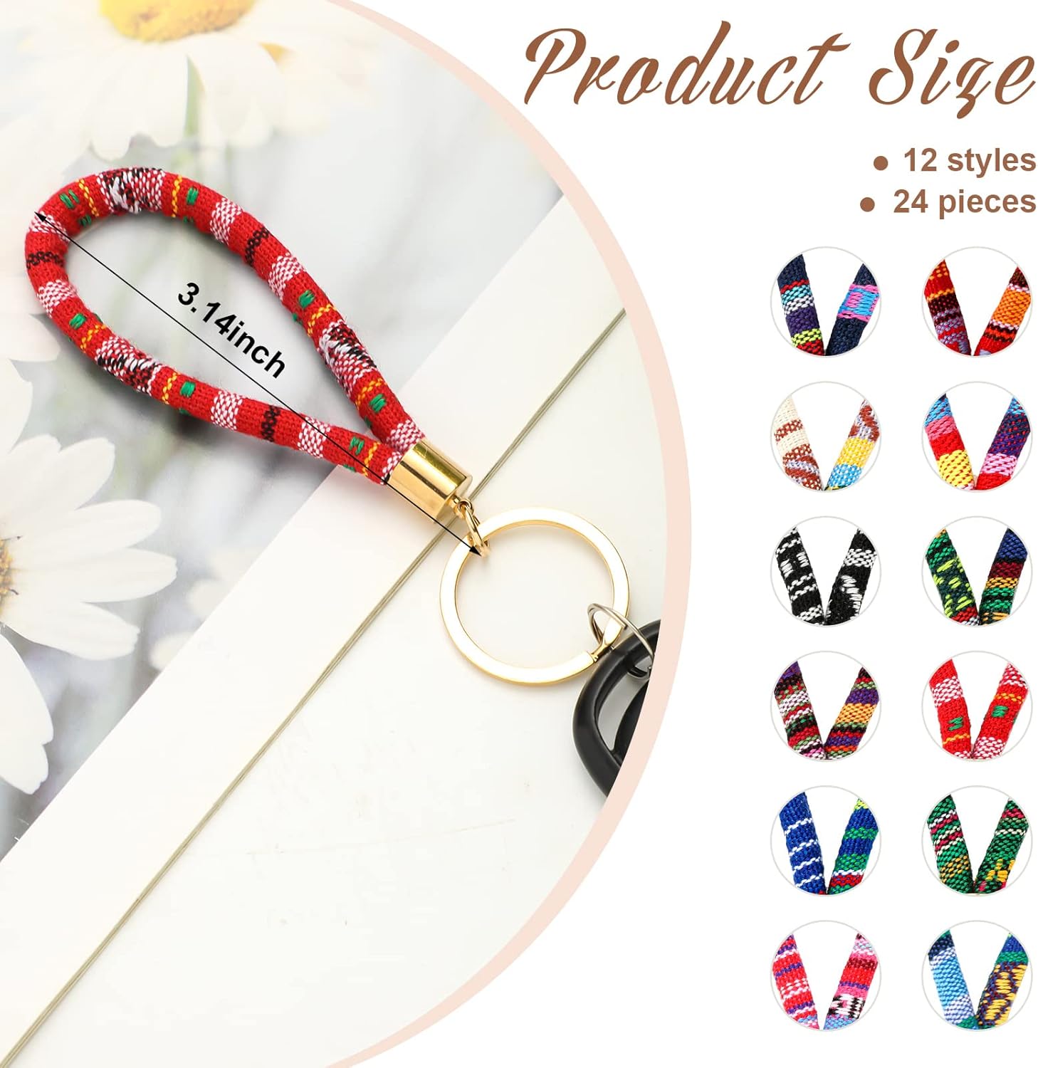 Junkin 24 Pcs Boho Keychains Summer Decor