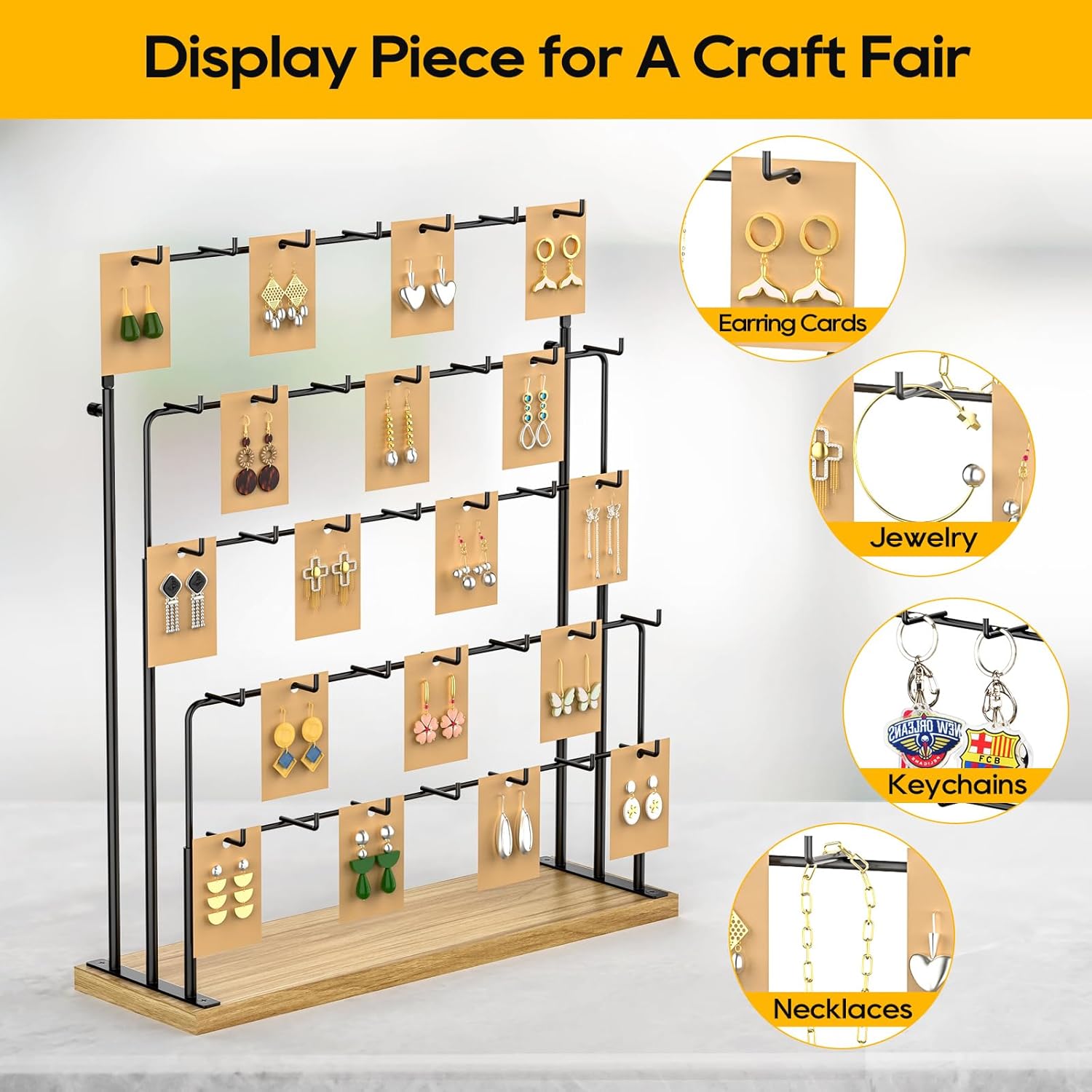 ORLESS Jewelry Display Stand with 35 Hooks