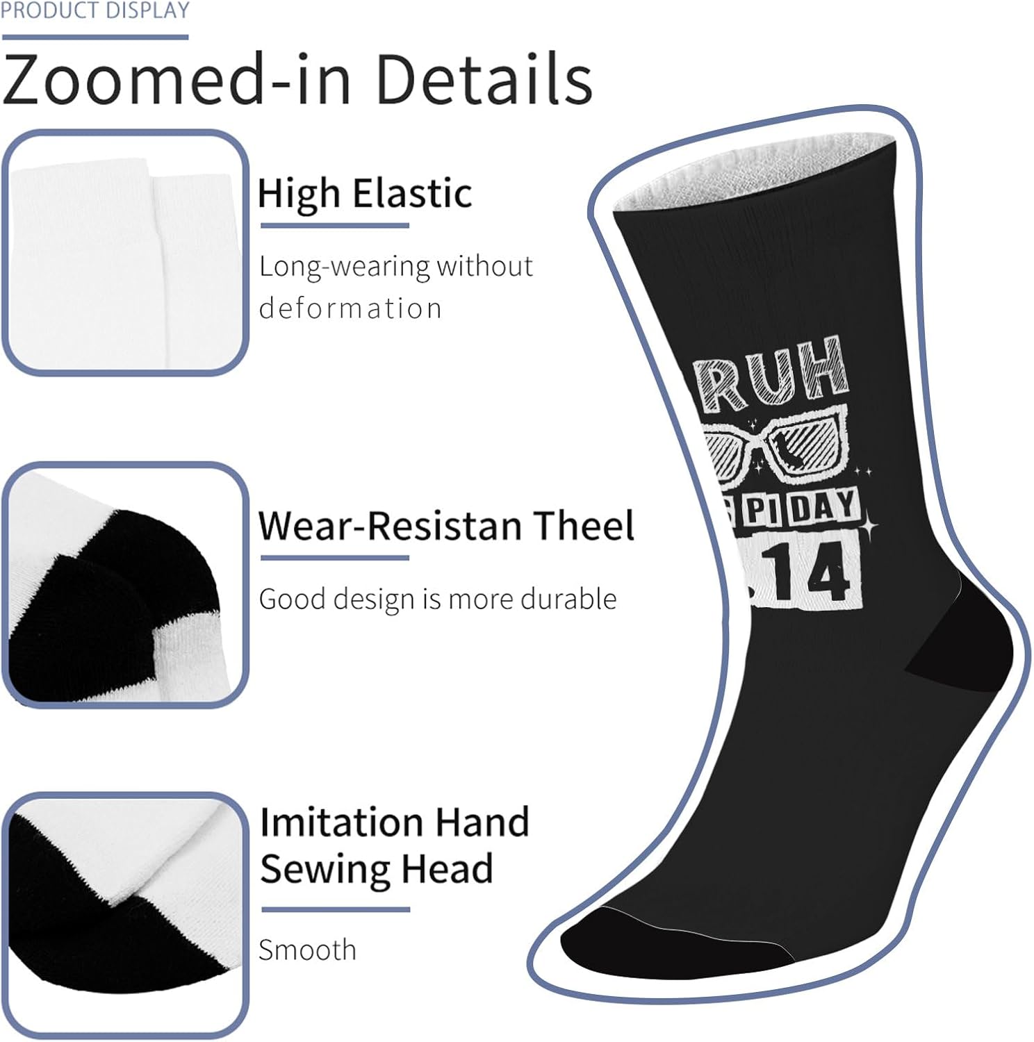 Pi Day Math Teacher Crew Socks for Boys