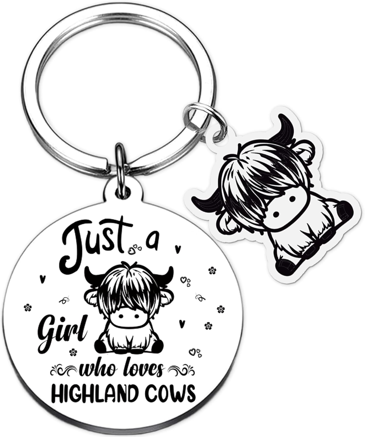 Highland Cow Keychain Cute Girl Gift for Cow Lovers