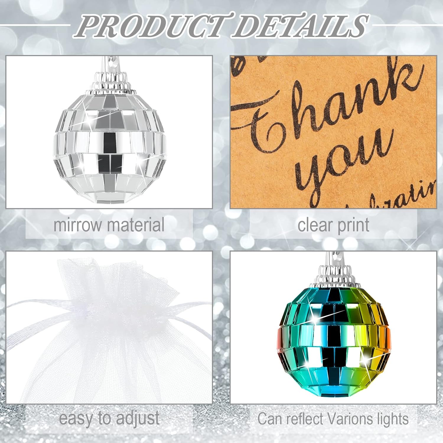 BBTO Graduation Gifts Mini Disco Ball Keychain Set
