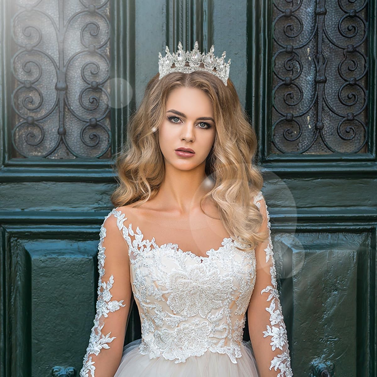 Queen Crown Rhinestone Wedding Headpiece for Women