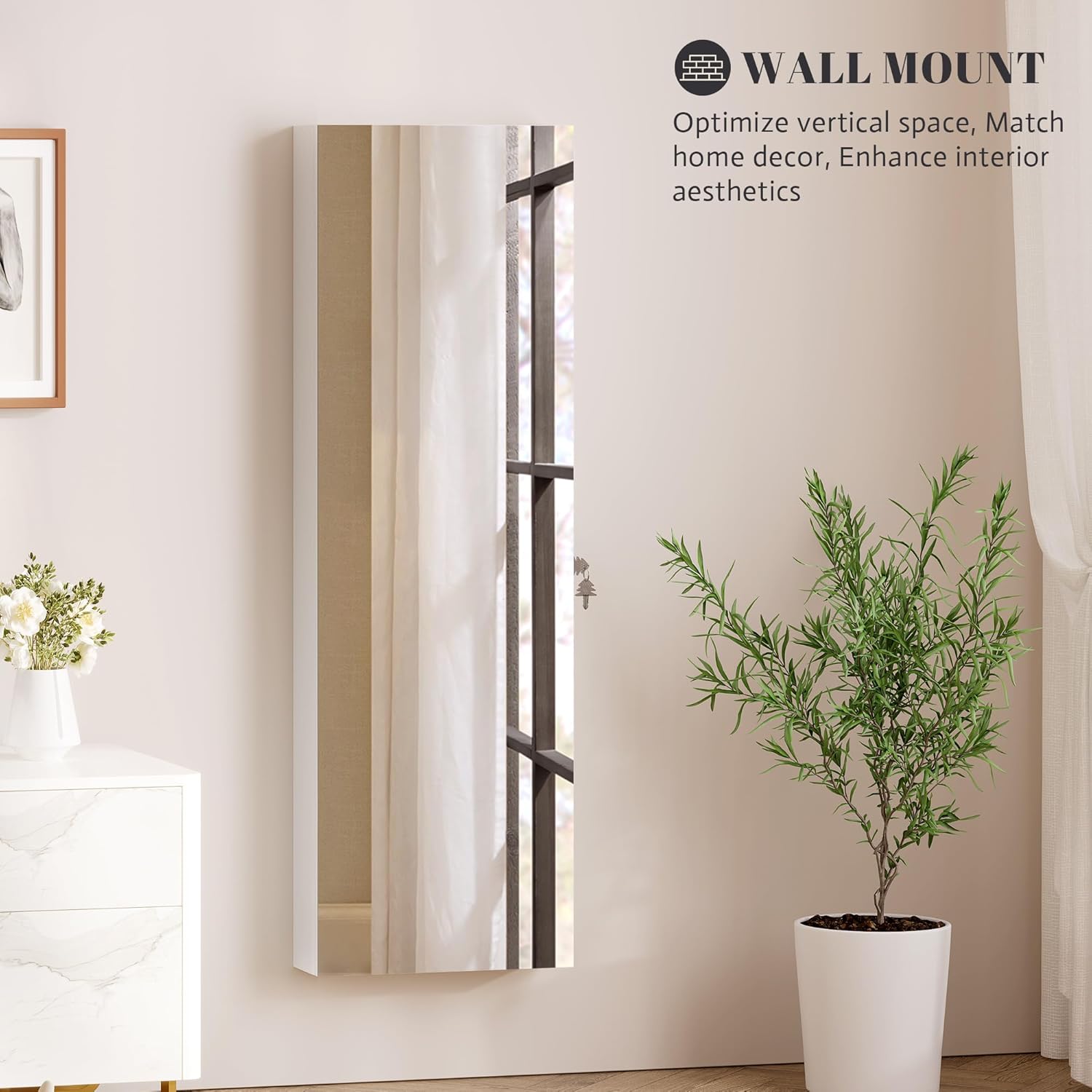 Vlsrka 472 Inch LED Jewelry Mirror Cabinet