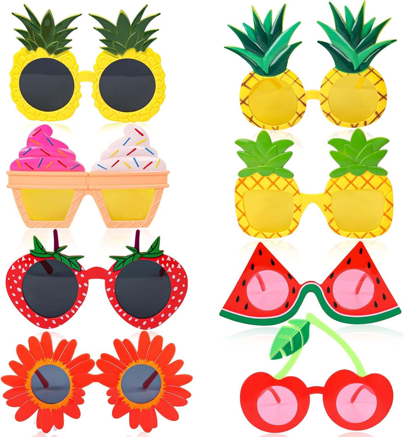 8PCS Summer Party Sunglasses with Novelty Designs