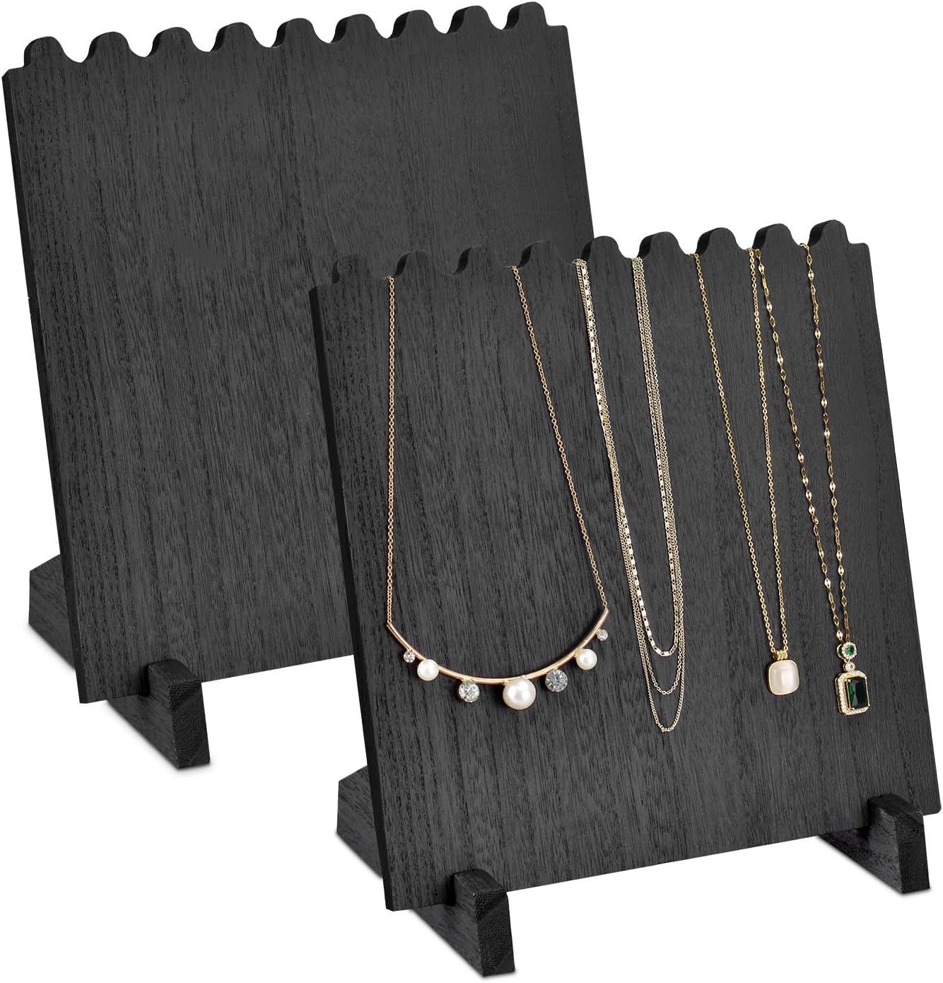 Ikee Design 2-Piece Wood Necklace Display Stand