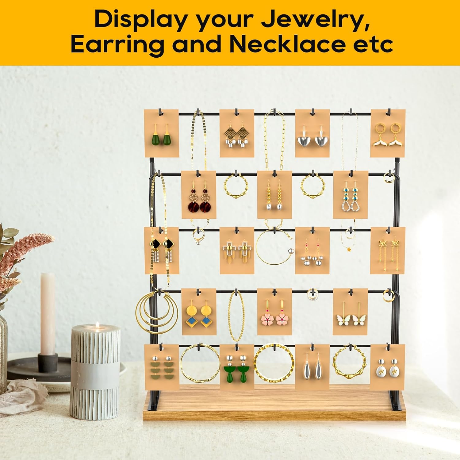 ORLESS Jewelry Display Stand with 35 Hooks