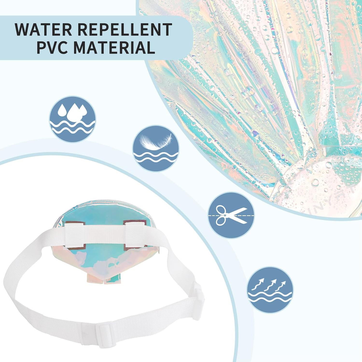 TINYAT Holographic Seashell Fanny Pack for Women