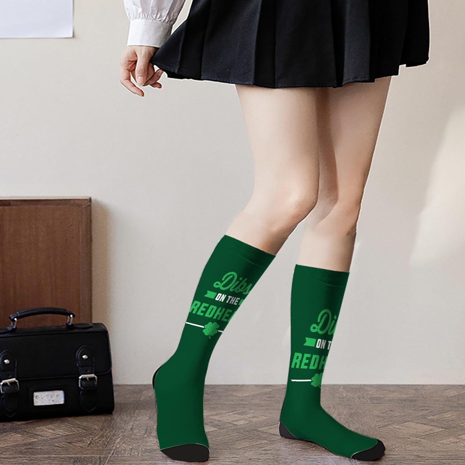 Irish St Patricks Day Shamrocks Pattern Socks for Boys