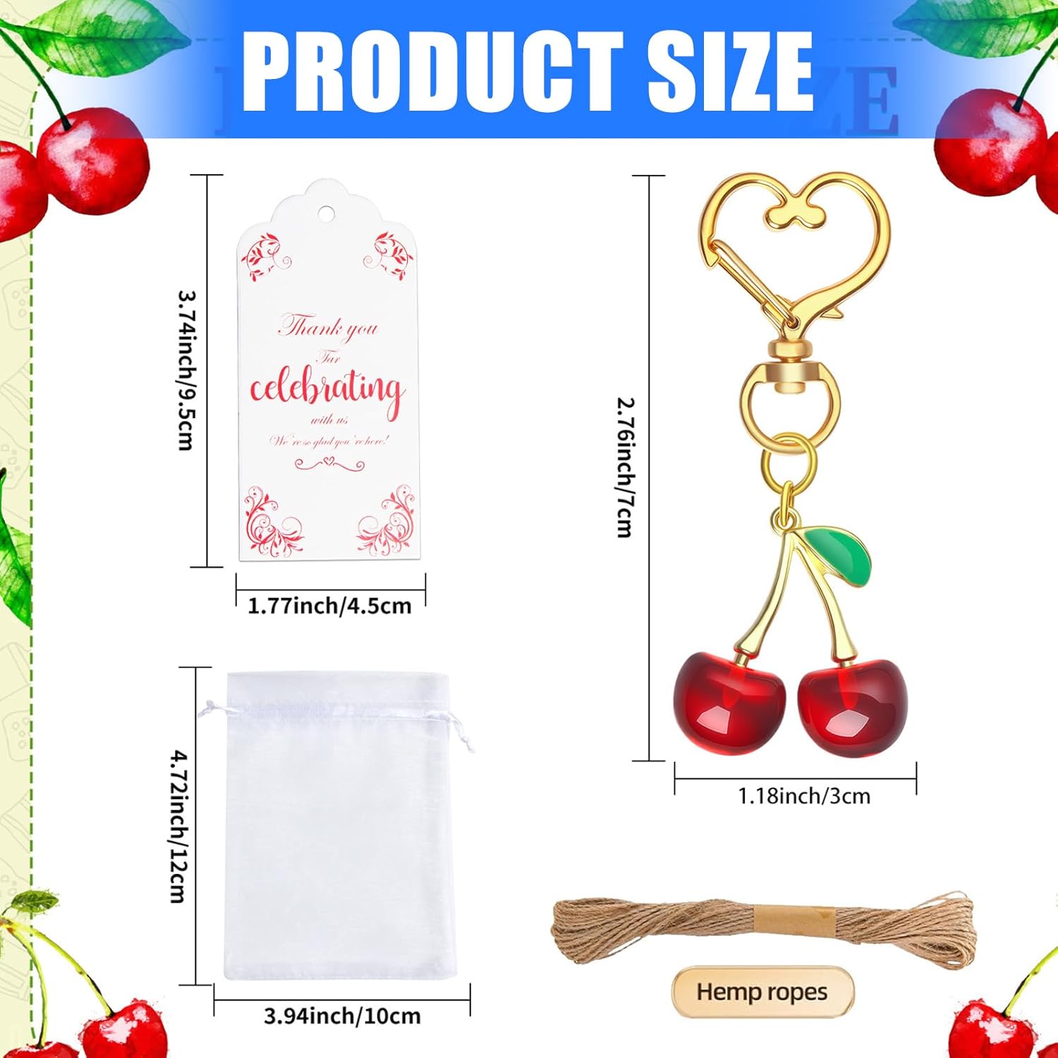 Portable Resin Alloy Cherry Keychain Decorations