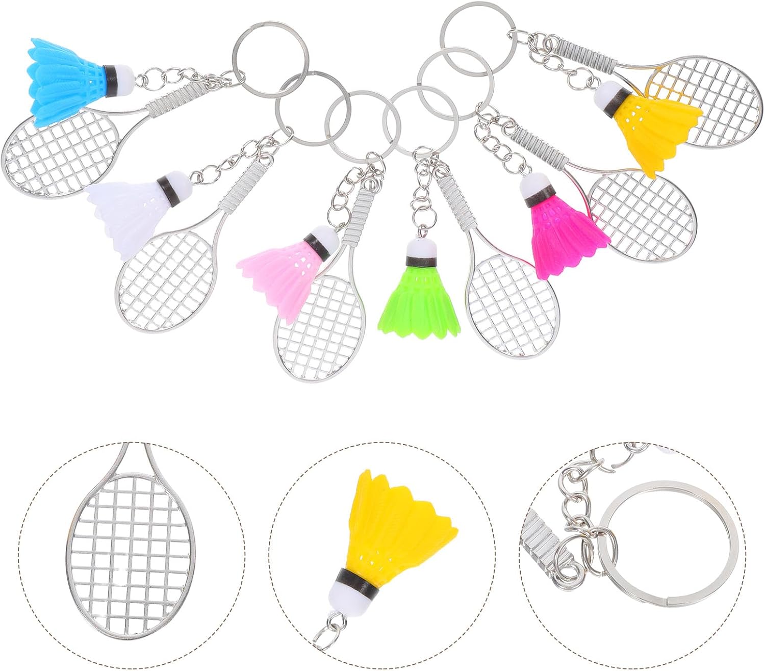 LUOZZY 24 Pcs Mini Alloy Badminton Keychain Set