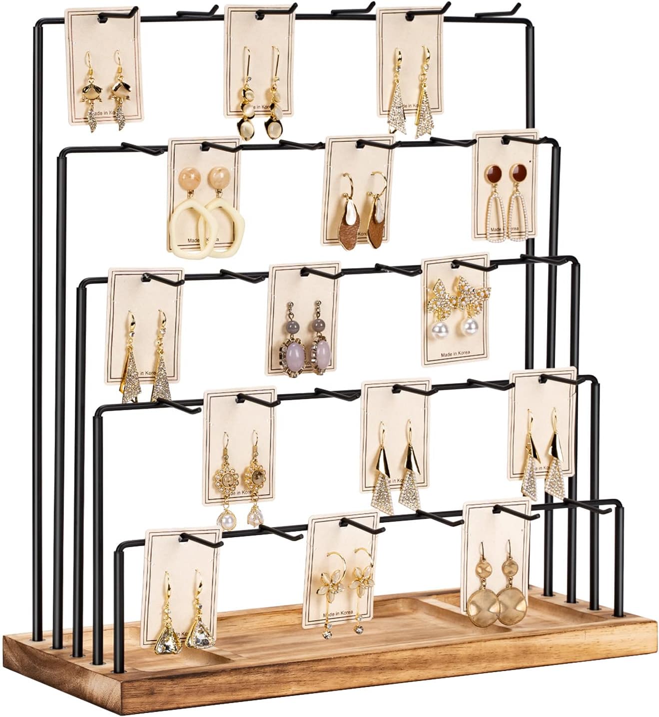 Earring Display Stand with 5 Tiers and 30 Hooks