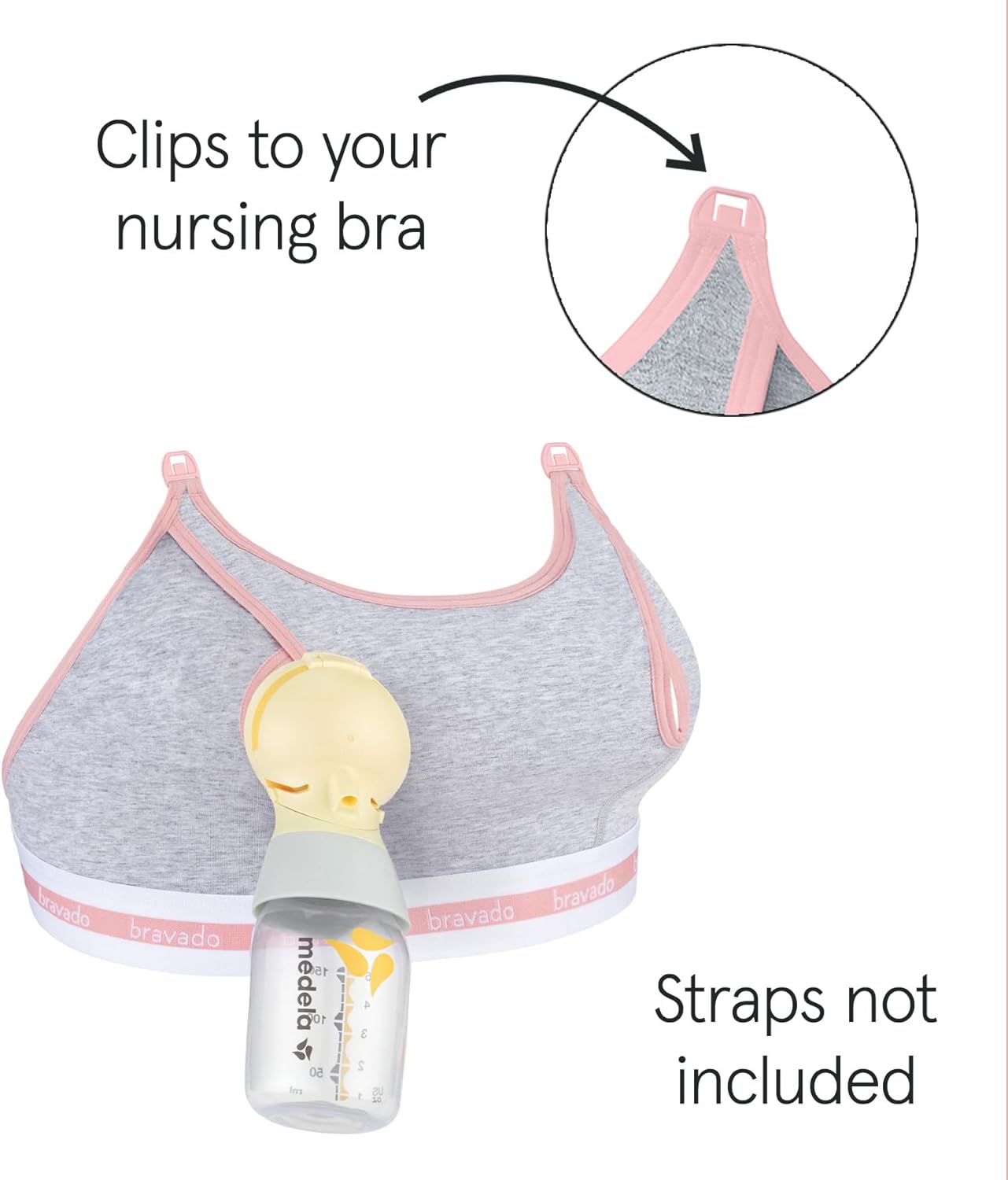 Bravado Designs Pumping Bra Hands Free Clip and Pump S-XL