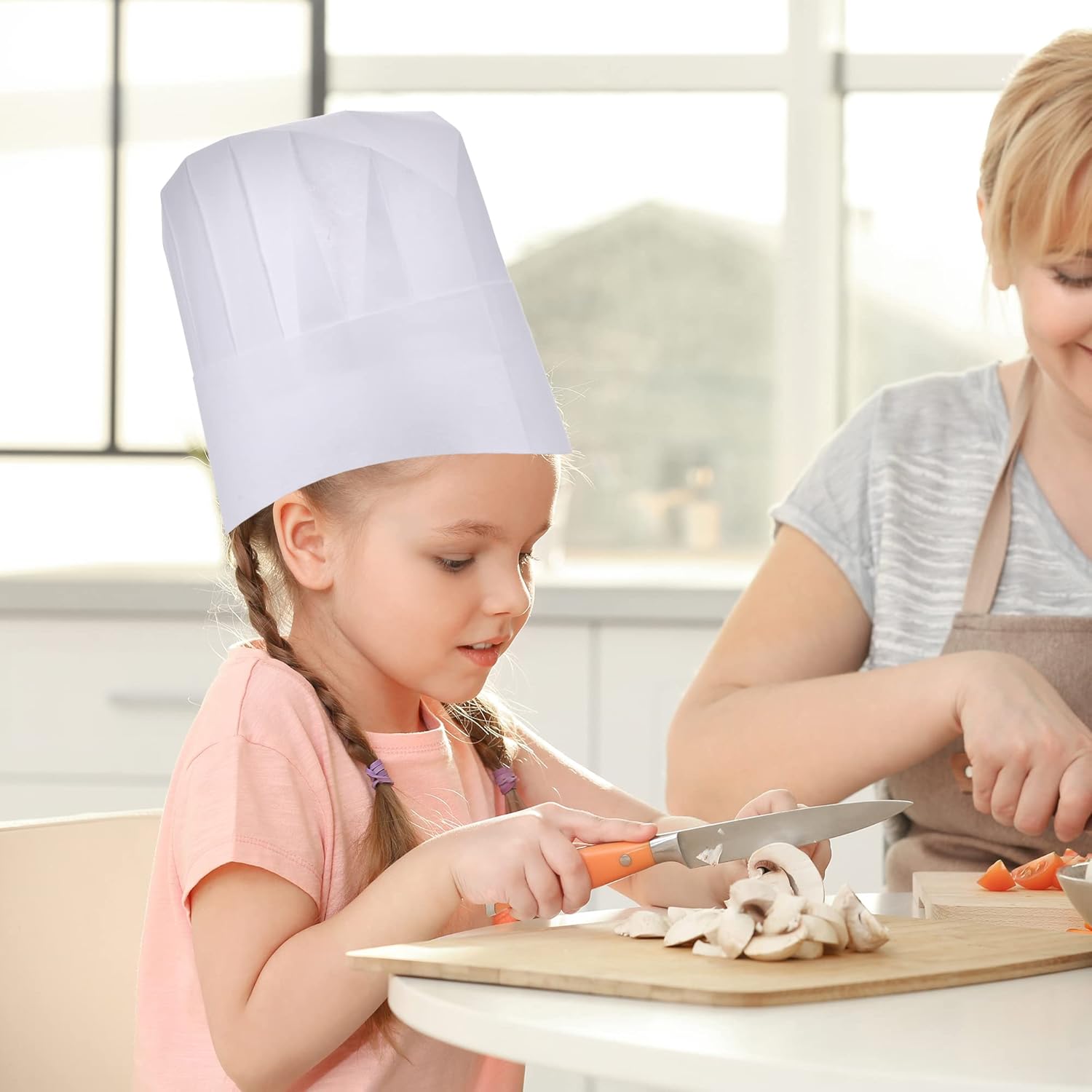 ESHATO 20 Pack Kids Chef Hats for Cooking Parties