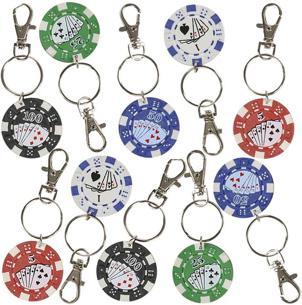 ArtCreativity Poker Chip Keychains for Kids Pack of 12