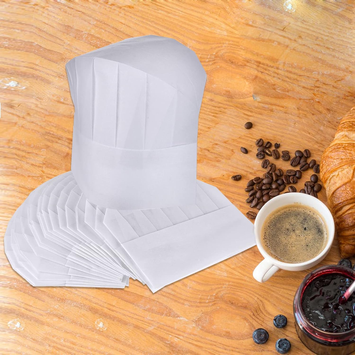 ESHATO 20 Pack Kids Chef Hats for Cooking Parties