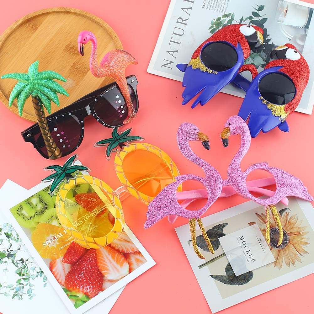 POPLAY Funny Party Sunglasses 4 Pair Hawaiian Style
