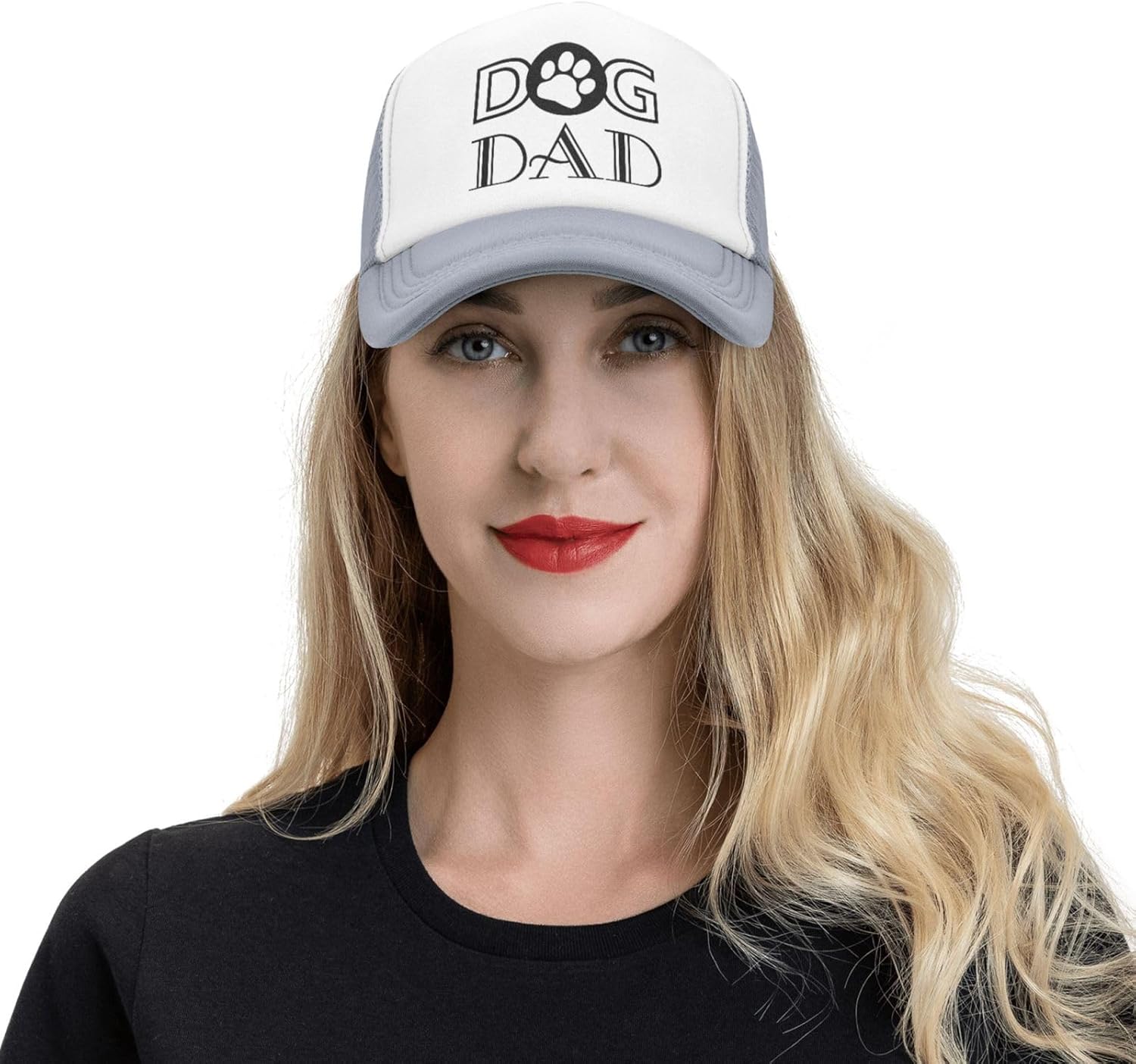 Dog Dad Funny Baseball Cap Adjustable Fitted Hat for Men Women Gray