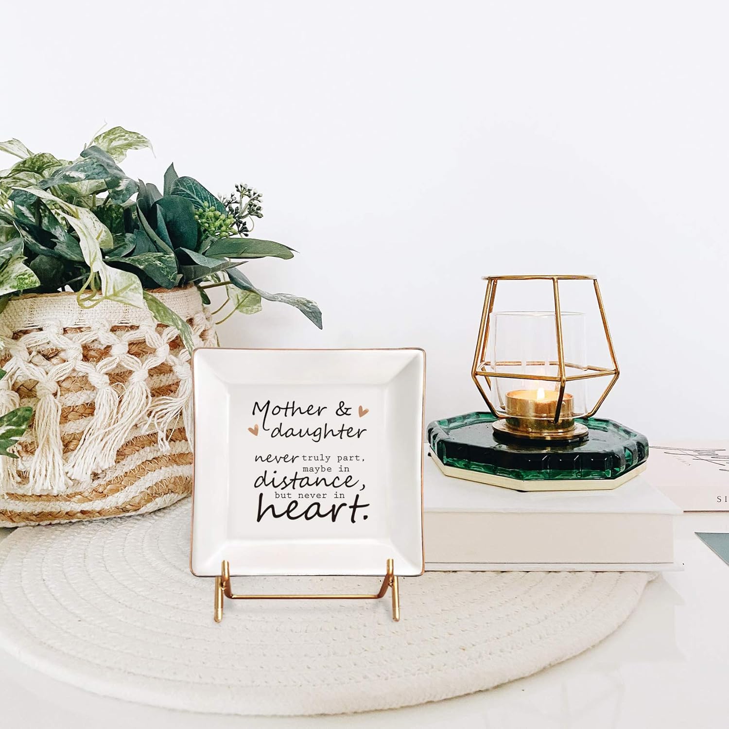 ELEGANTPARK Ceramic Jewelry Dish for Mother and Daughter