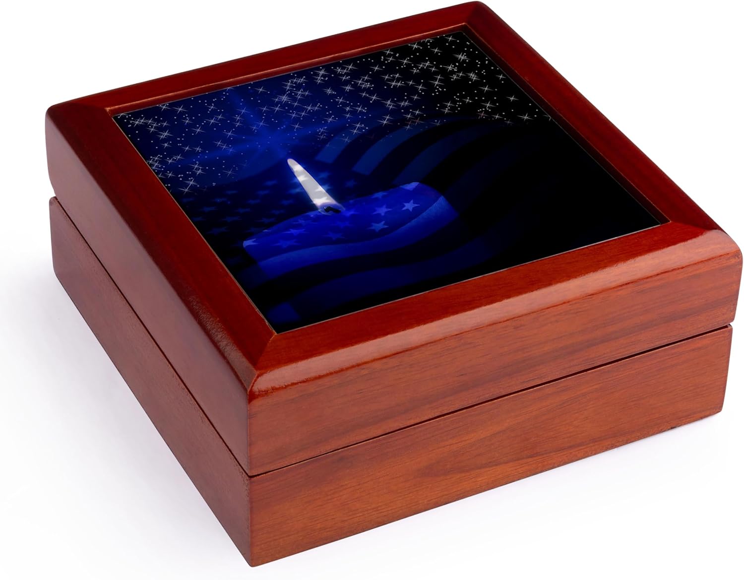 3dRose Decorative Jewelry Box with Candle and Starry Sky Design