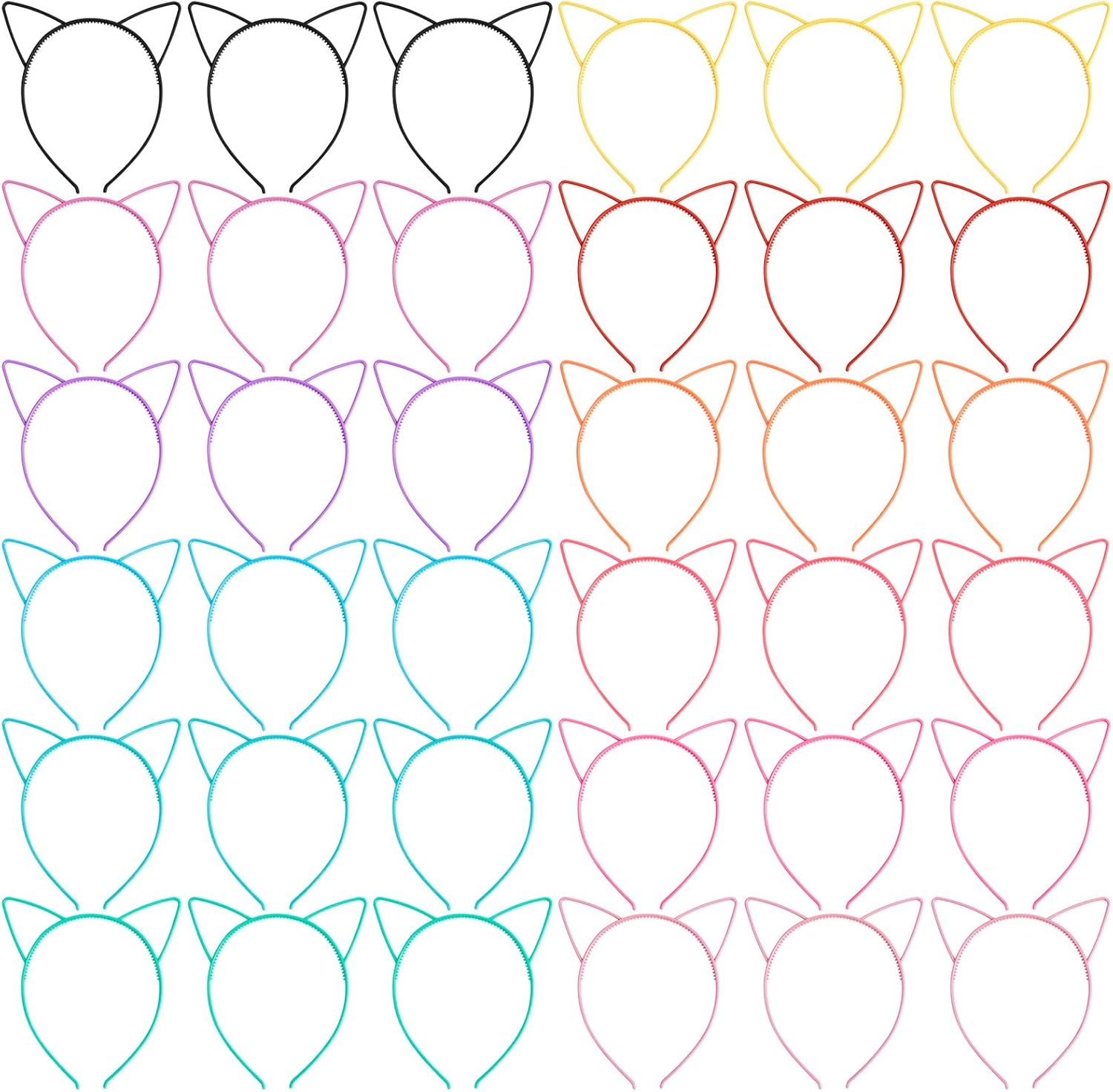 36Pcs Cat Ears Headbands for Women Girls Party Decorations
