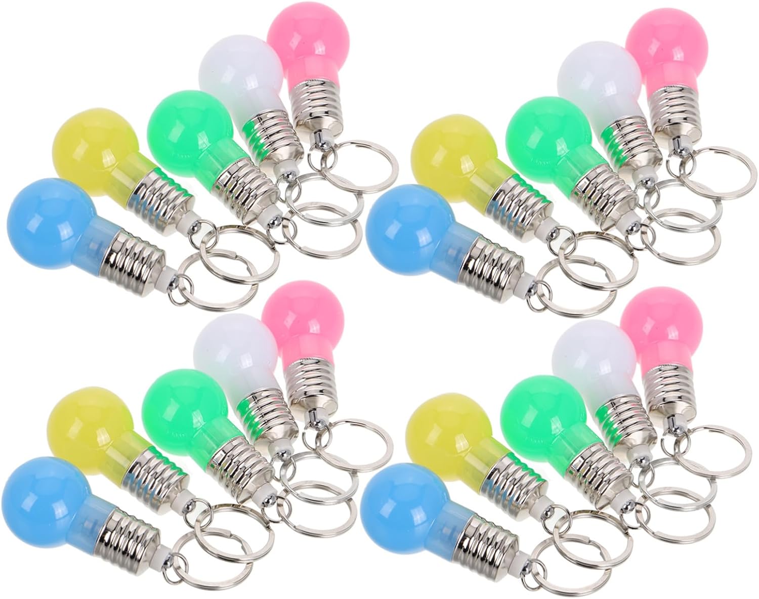 KESYOO 21Pcs Colorful Mini LED Bulb Keychains