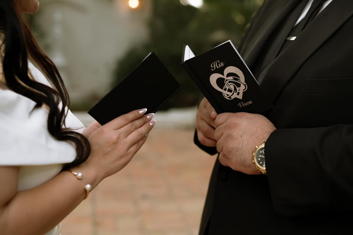 IMPRESS Vow Books His and Hers Wedding Linen Foil Stamped