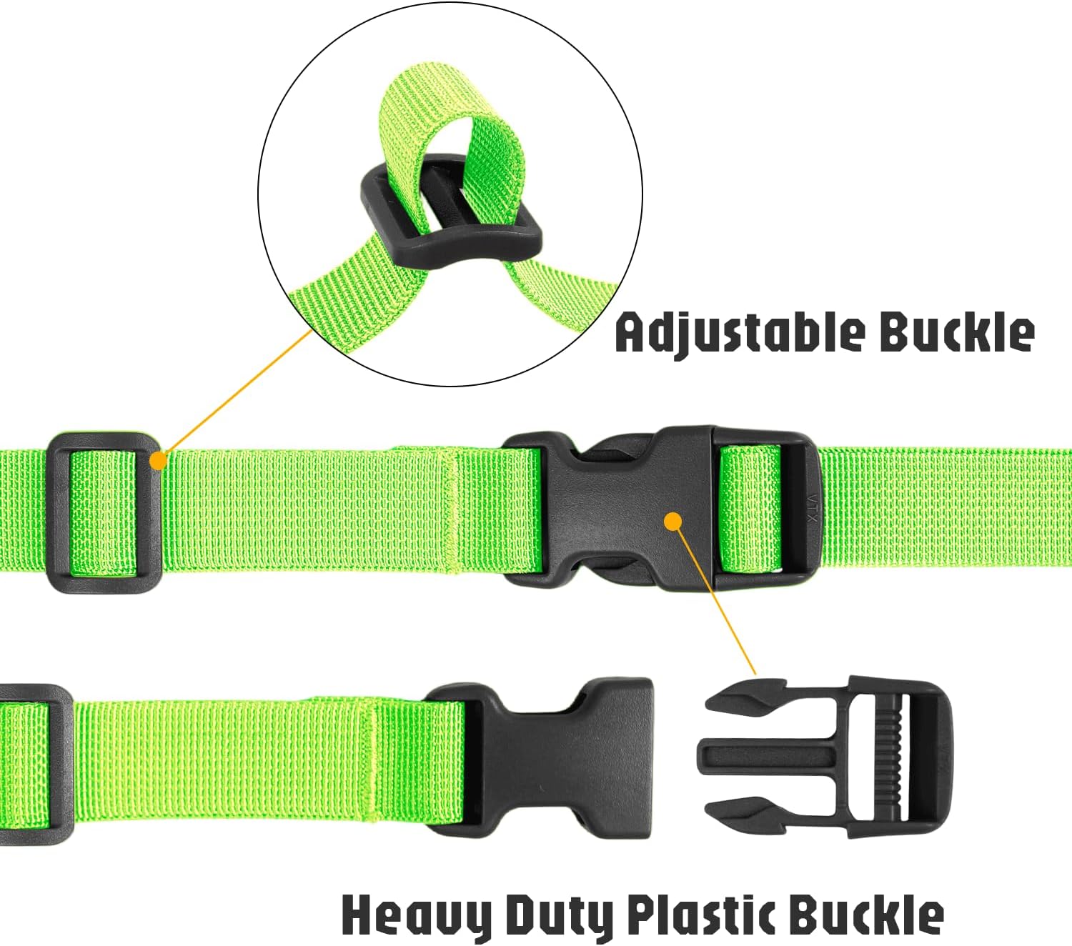 XTACER 1 Inch MOLLE Luggage Strap with Buckle