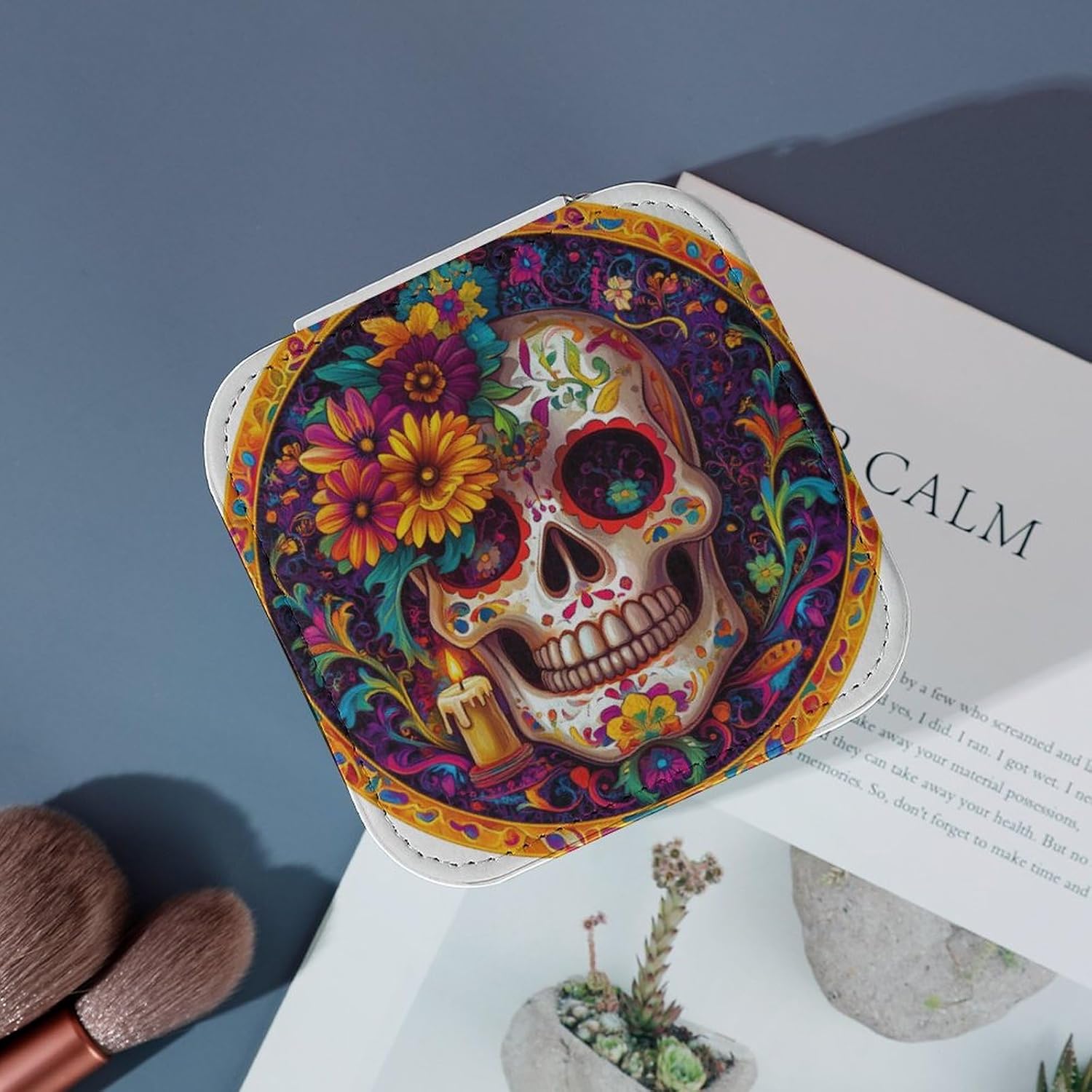 Colorful Skull Travel Jewelry Case for Women