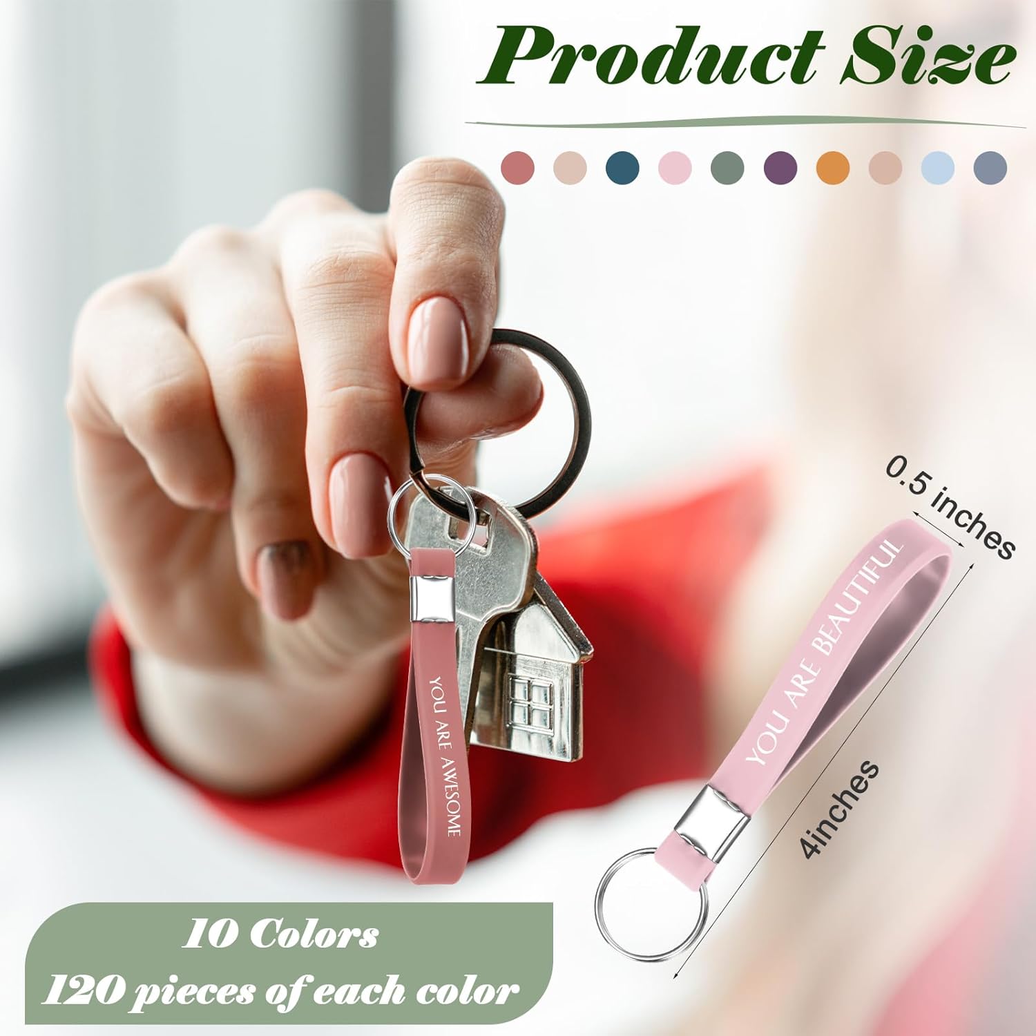 120 Pcs Inspirational Quote Key Chains Motivational for Team and Office