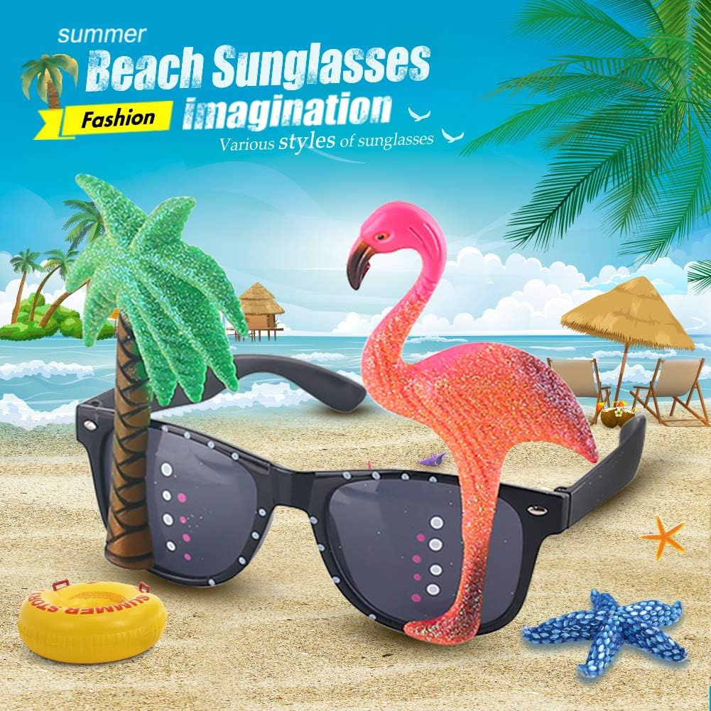 POPLAY Funny Party Sunglasses 4 Pair Hawaiian Style