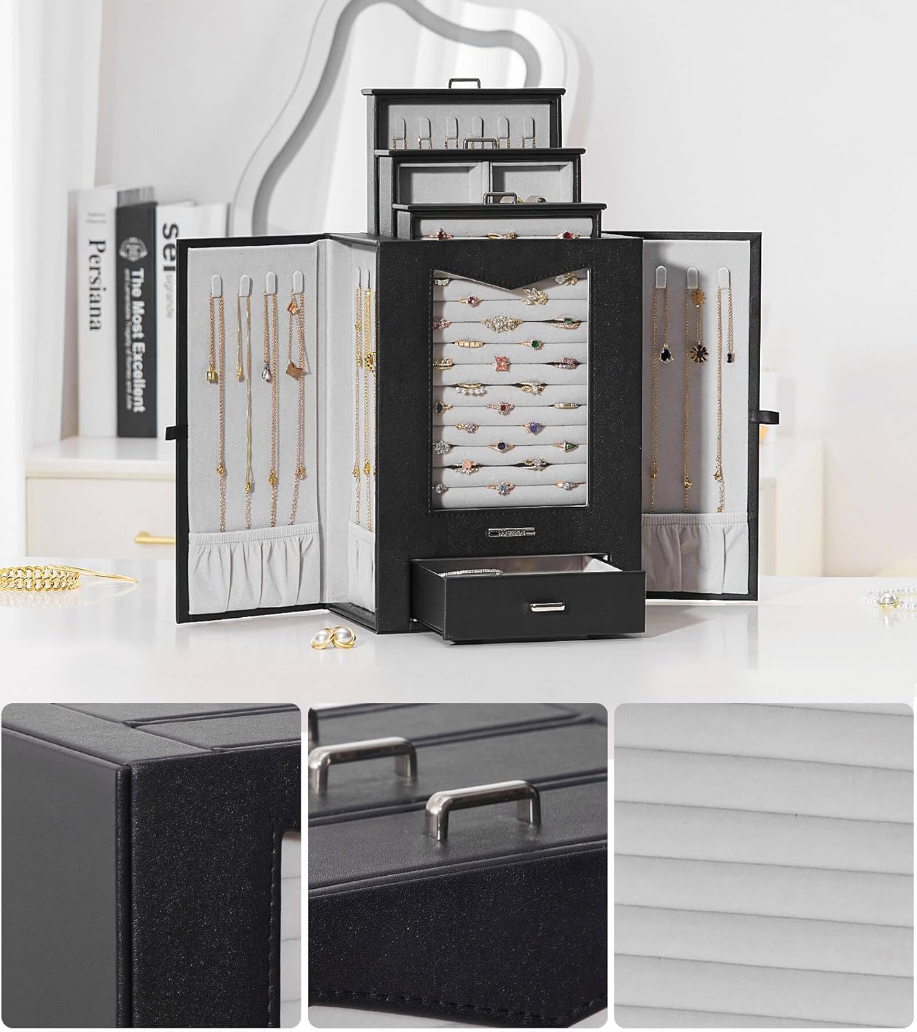 Homde Jewelry Organizer with Transparent Window