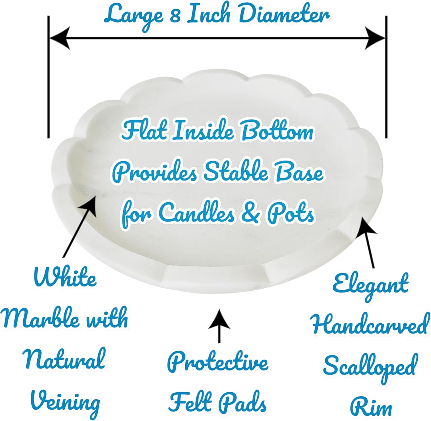 Scalloped White Marble Jewelry Tray with Soap Dish Use