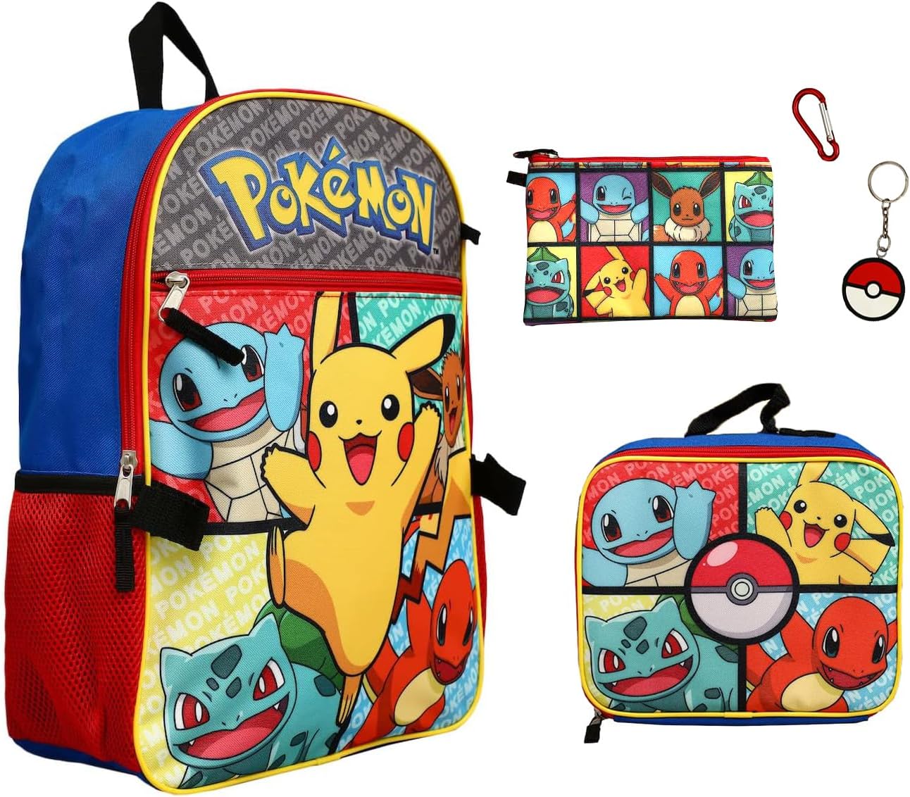 Pokemon 5 Piece Backpack Set for Kids