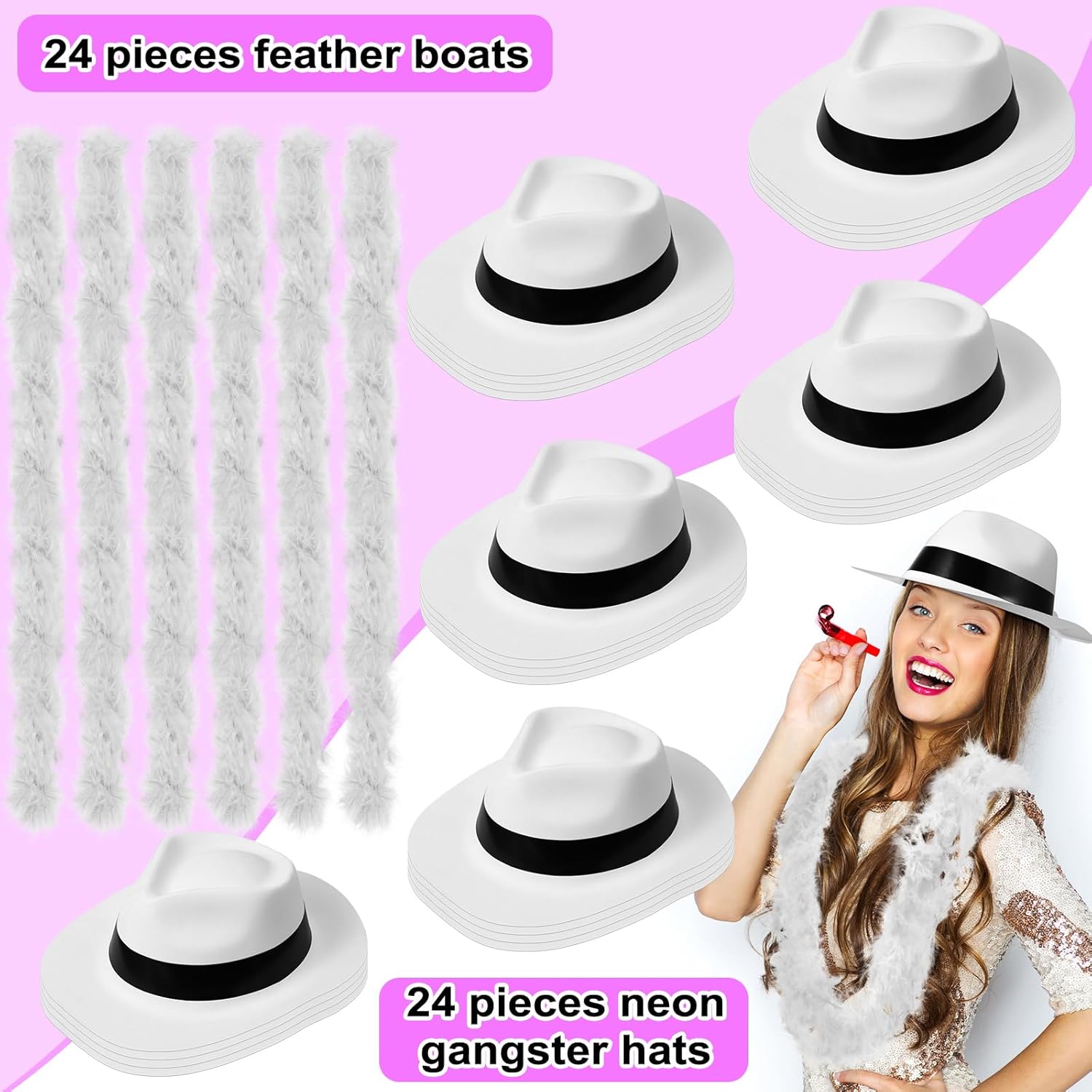 JaGely 48 Pcs Halloween Neon Party Supplies