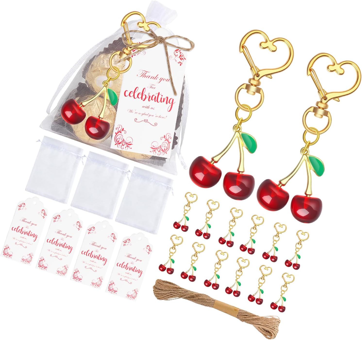 Portable Resin Alloy Cherry Keychain Decorations