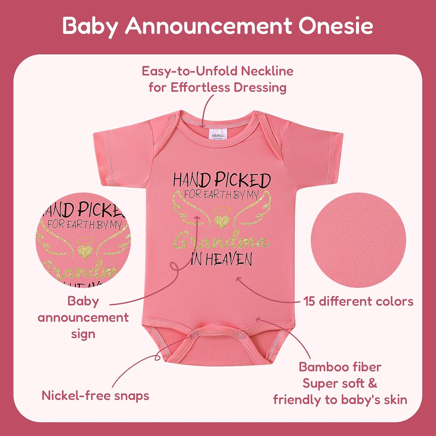 Hand Picked for Earth by My Grandma in Heaven Pregnancy Bodysuit