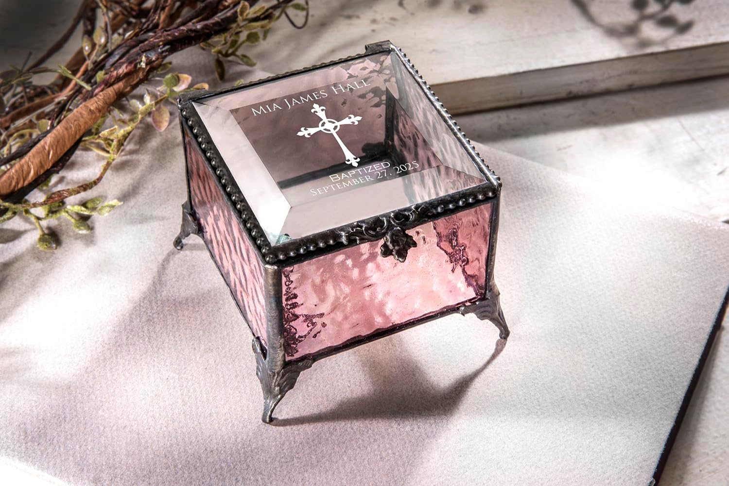 Baptism Gift for Girls Personalized Keepsake Box