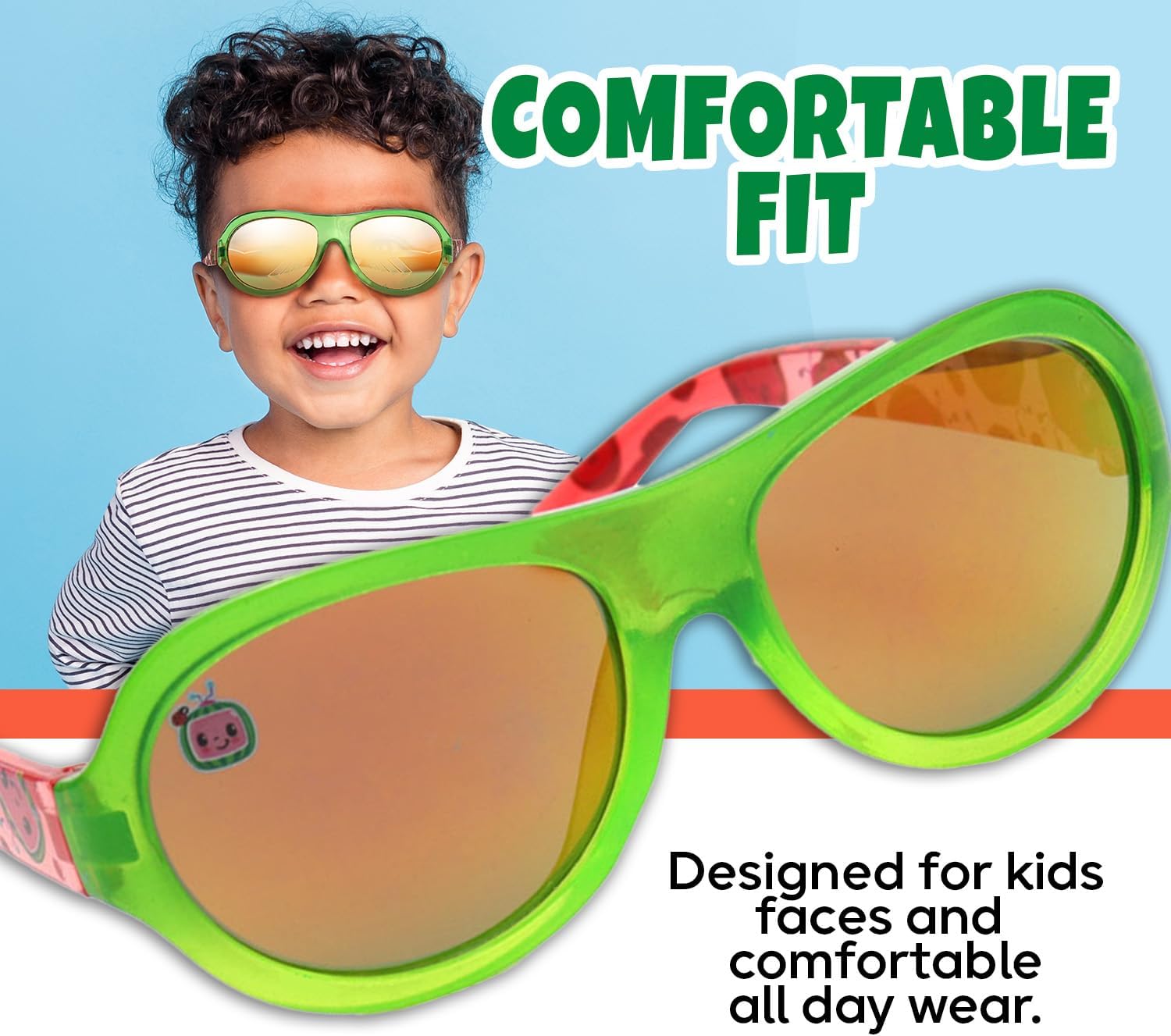 Sun-Staches Kids Sunglasses with UV Protection and Soft Carry Case