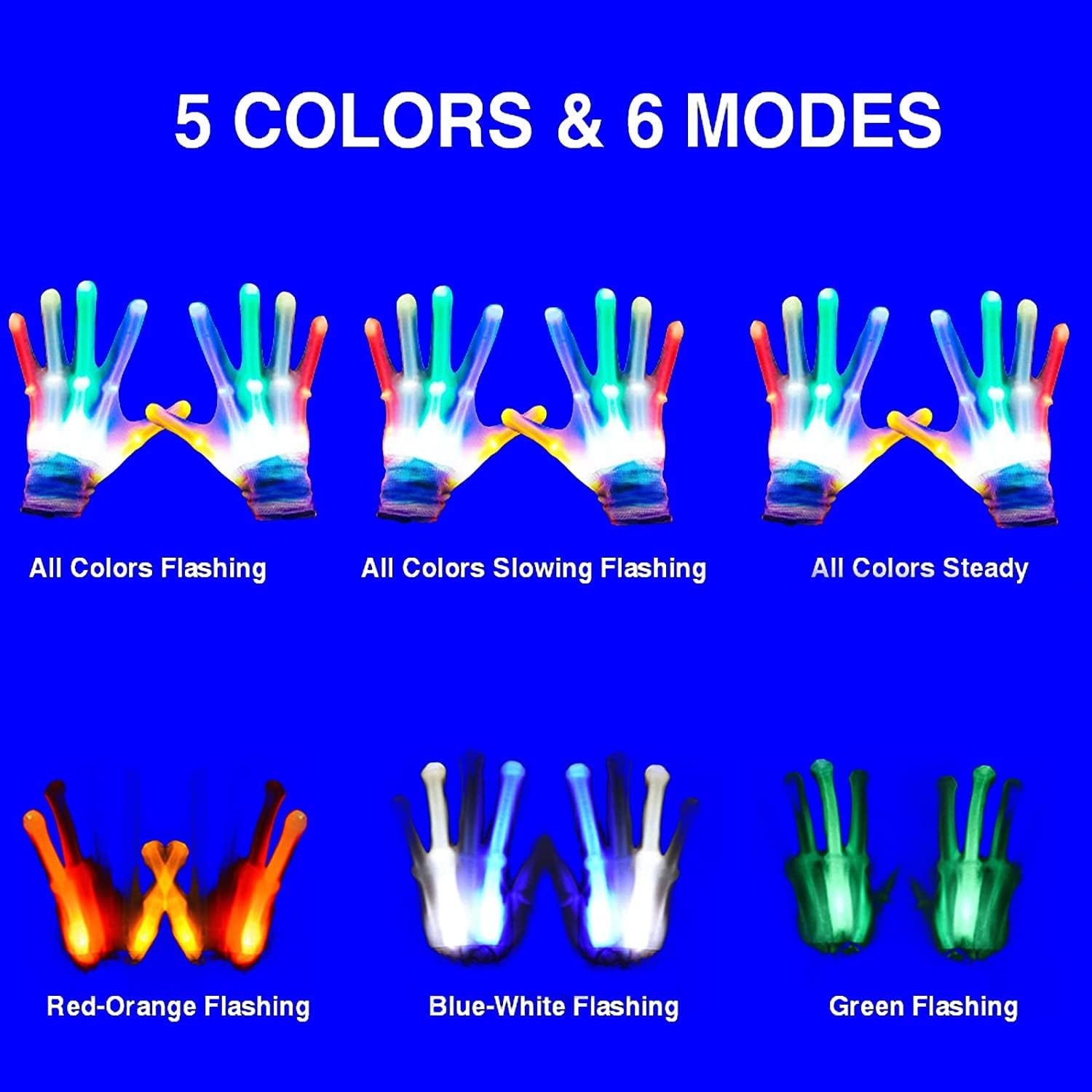Rainbow LED Gloves for Kids Cool Toy Party Gift