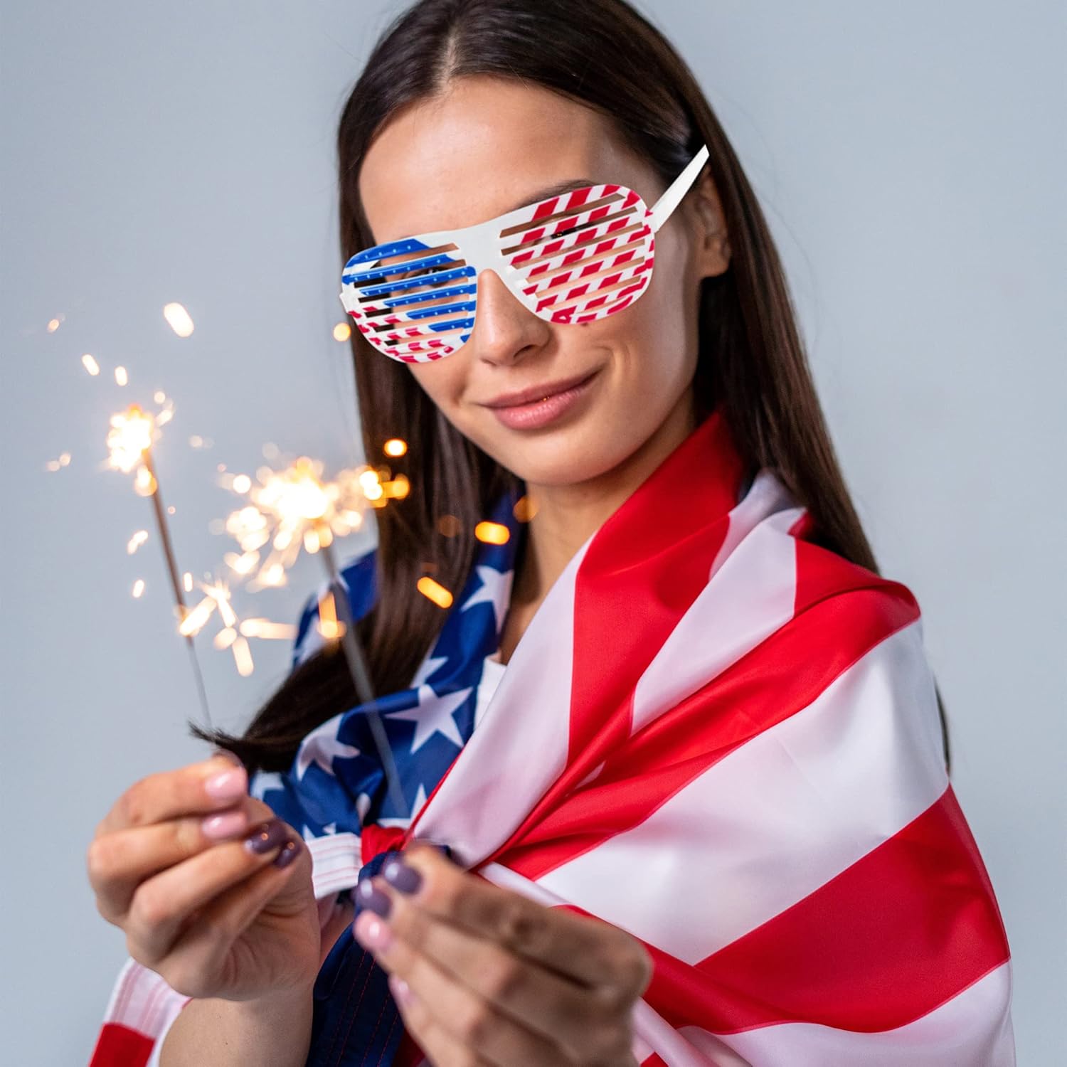 American Flag Plastic Shutter Sunglasses 12 Pairs
