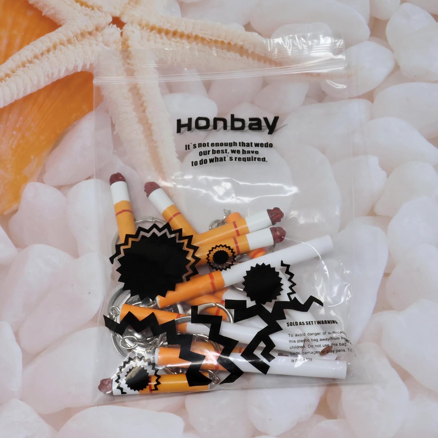 Honbay 12pcs Funny 3D Resin Cigarette Keychains