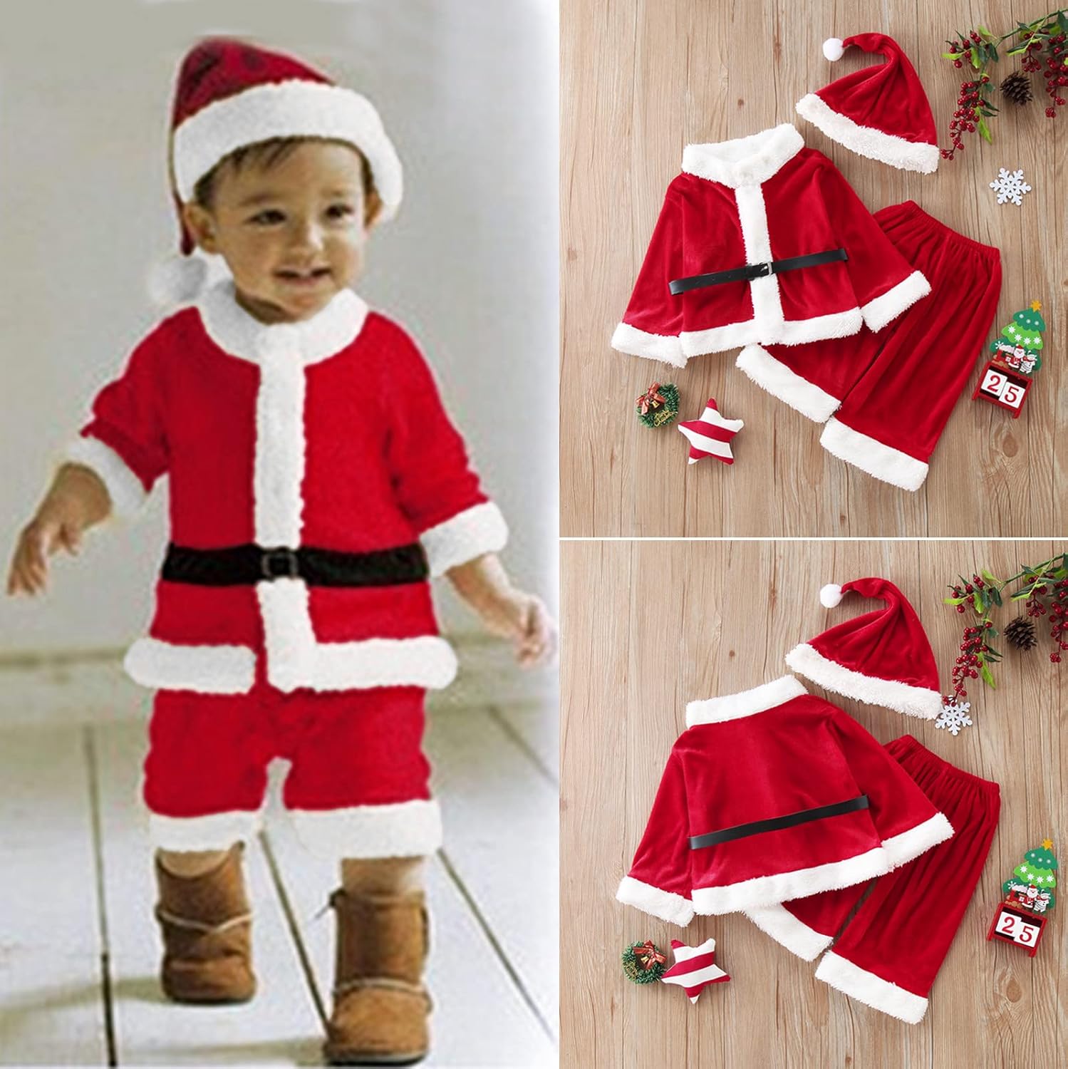 Baby Christmas Outfit Set for Boys 0-3 Months