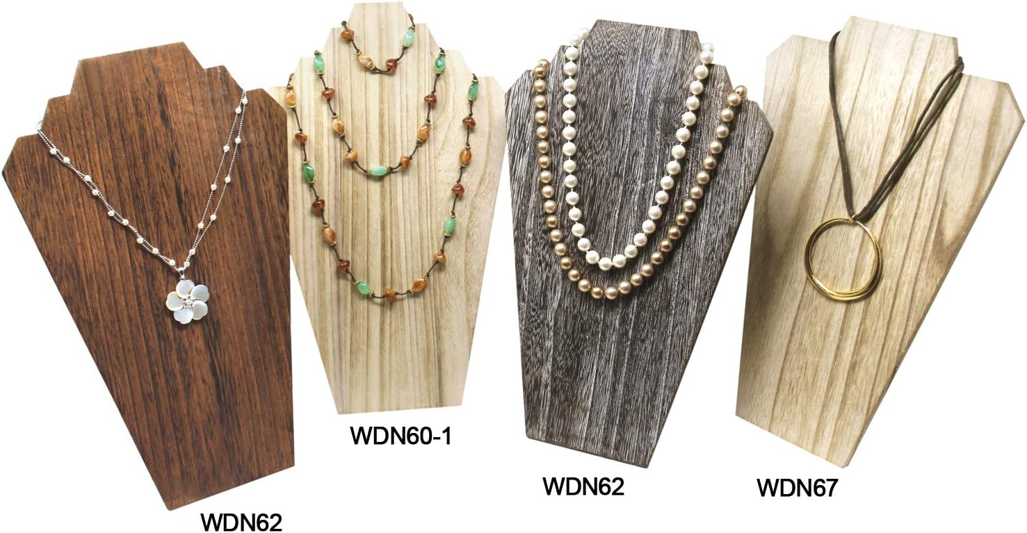 Ikee Design 2 Pcs Lightweight Wooden Necklace Display