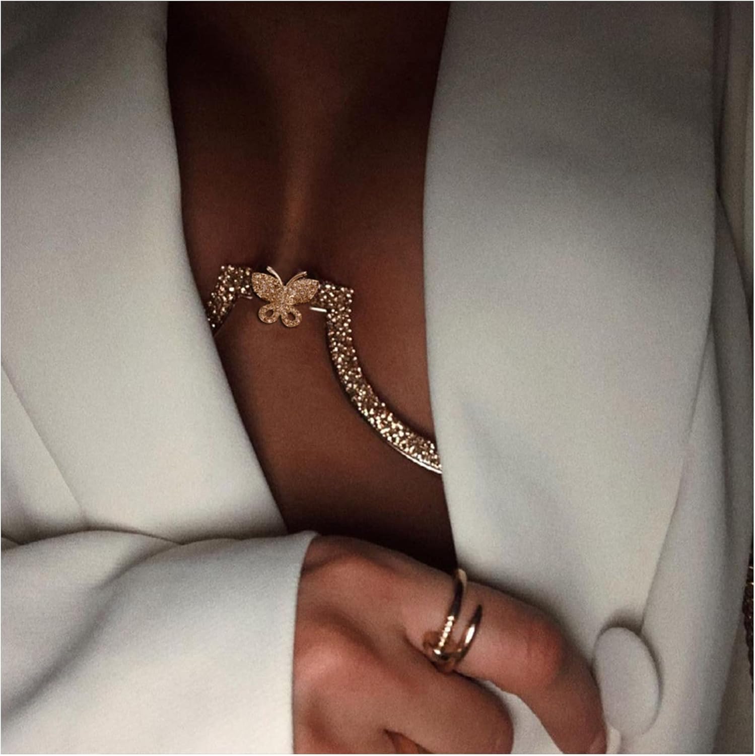 Rhinestone Chest Bracket Bra Chain Body Jewelry for Women