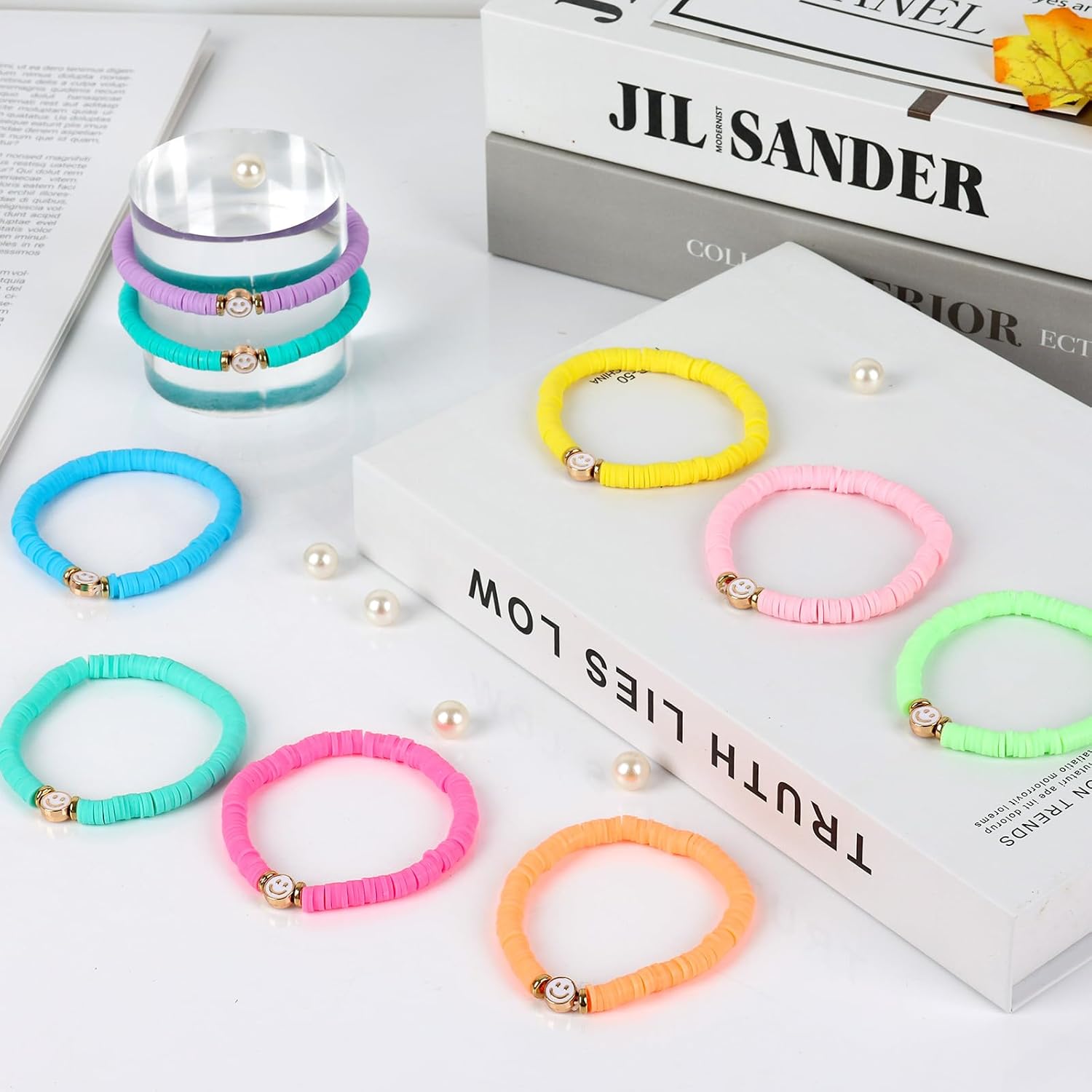 Colorful Stackable Beaded Bracelets for Girls