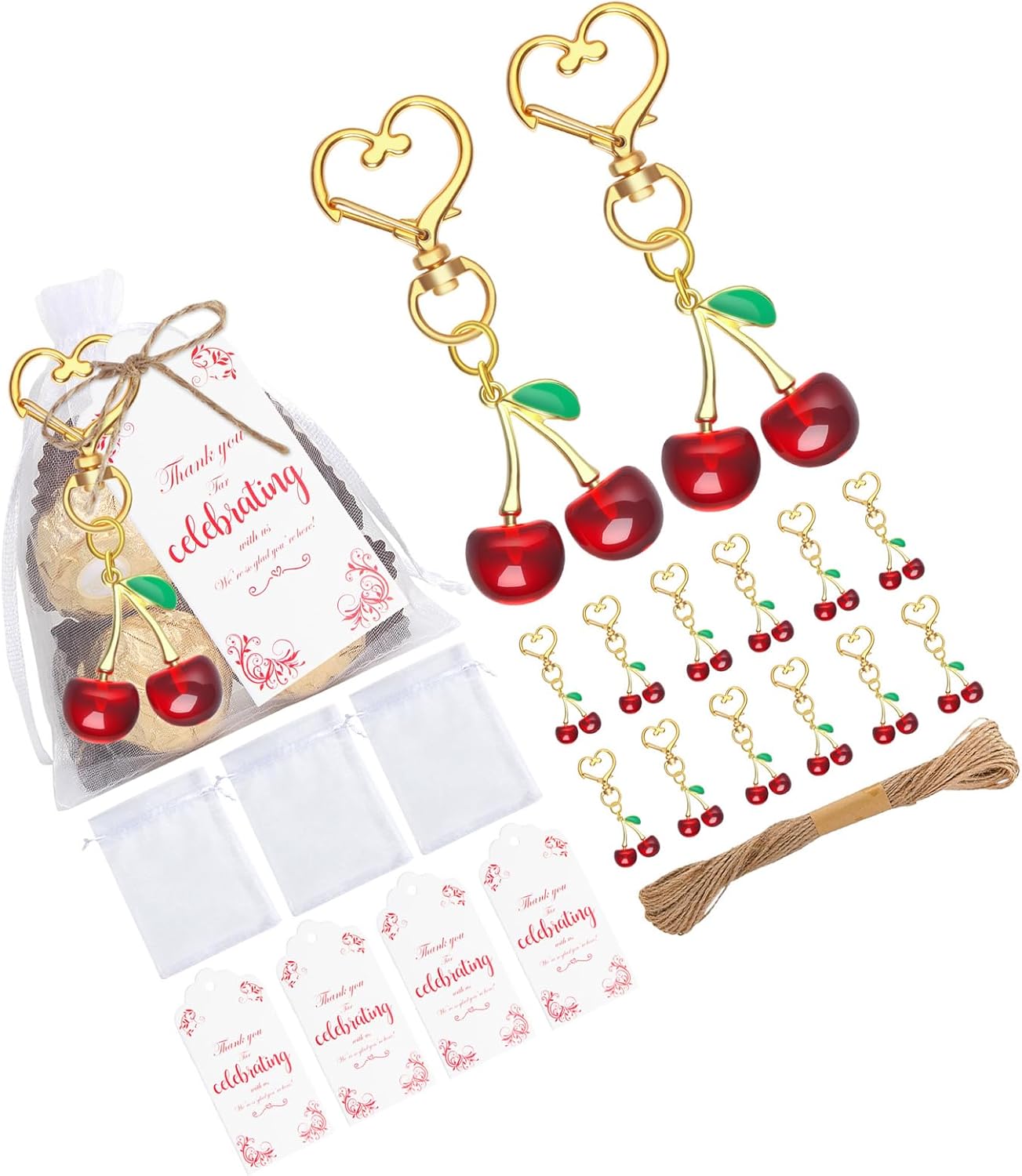 Portable Resin Alloy Cherry Keychain Decorations