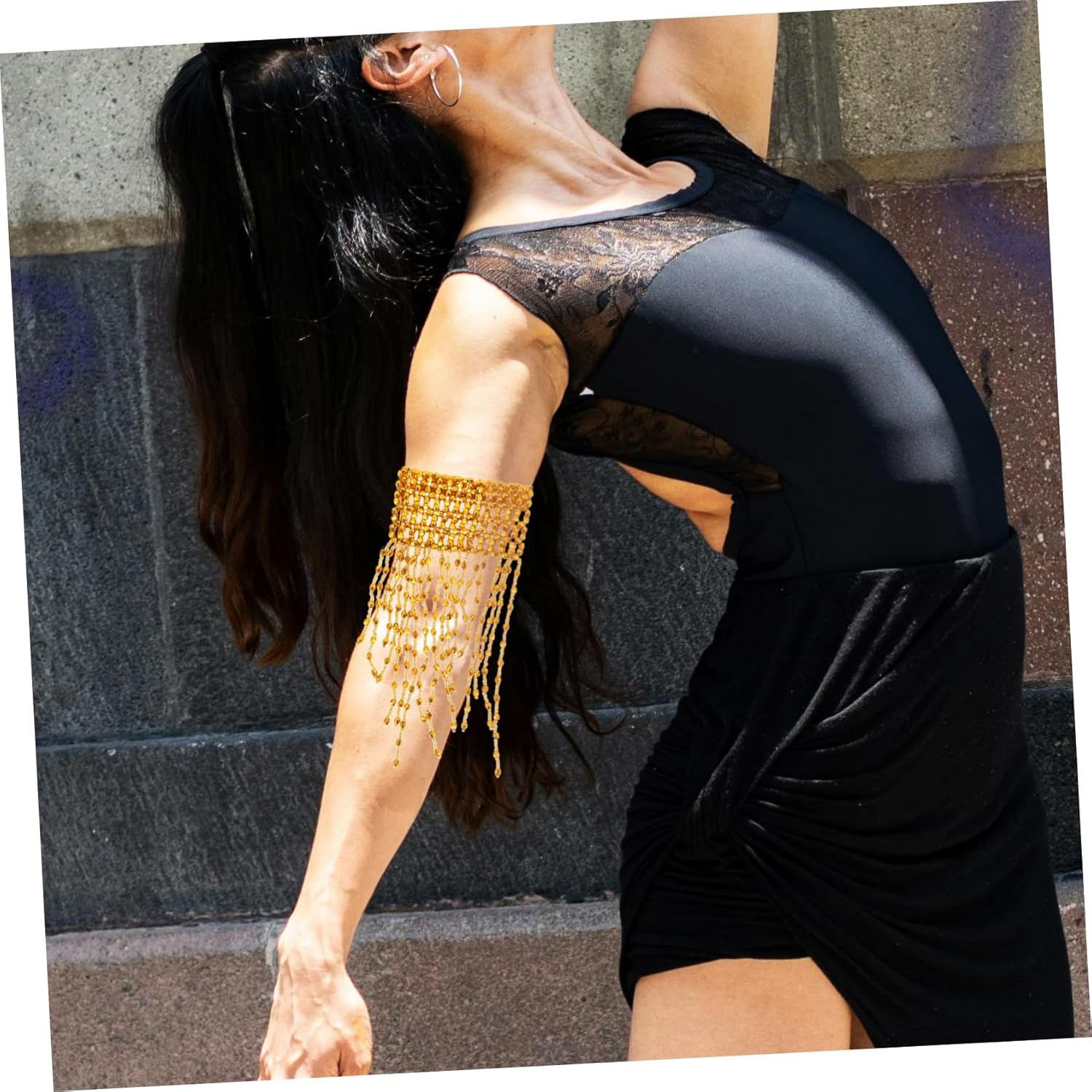 Hemoton Tassel Armlet Chains for Women Belly Dancing