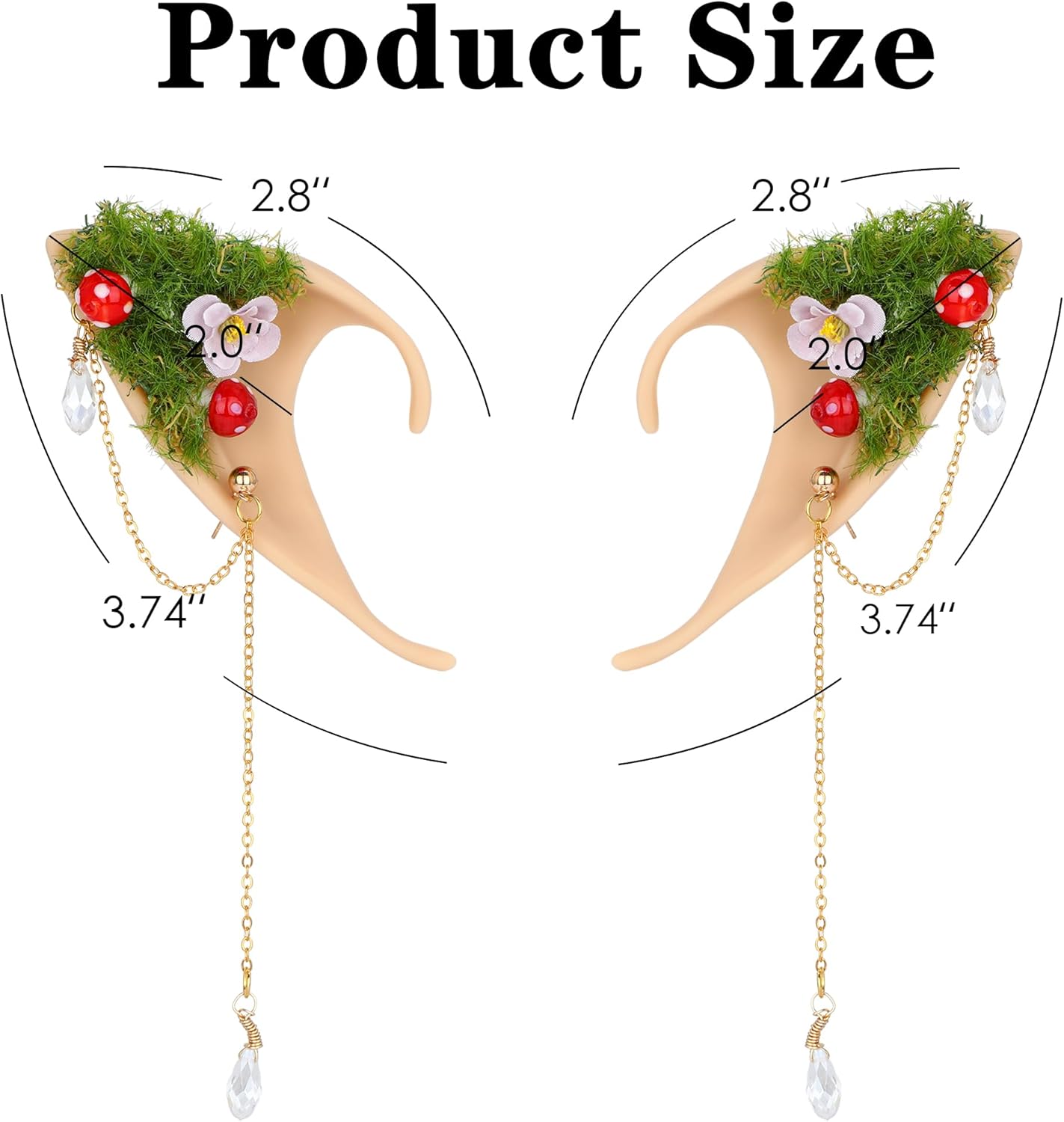 FRESHME Forest Mushroom Elf Ears Cosplay Accessory