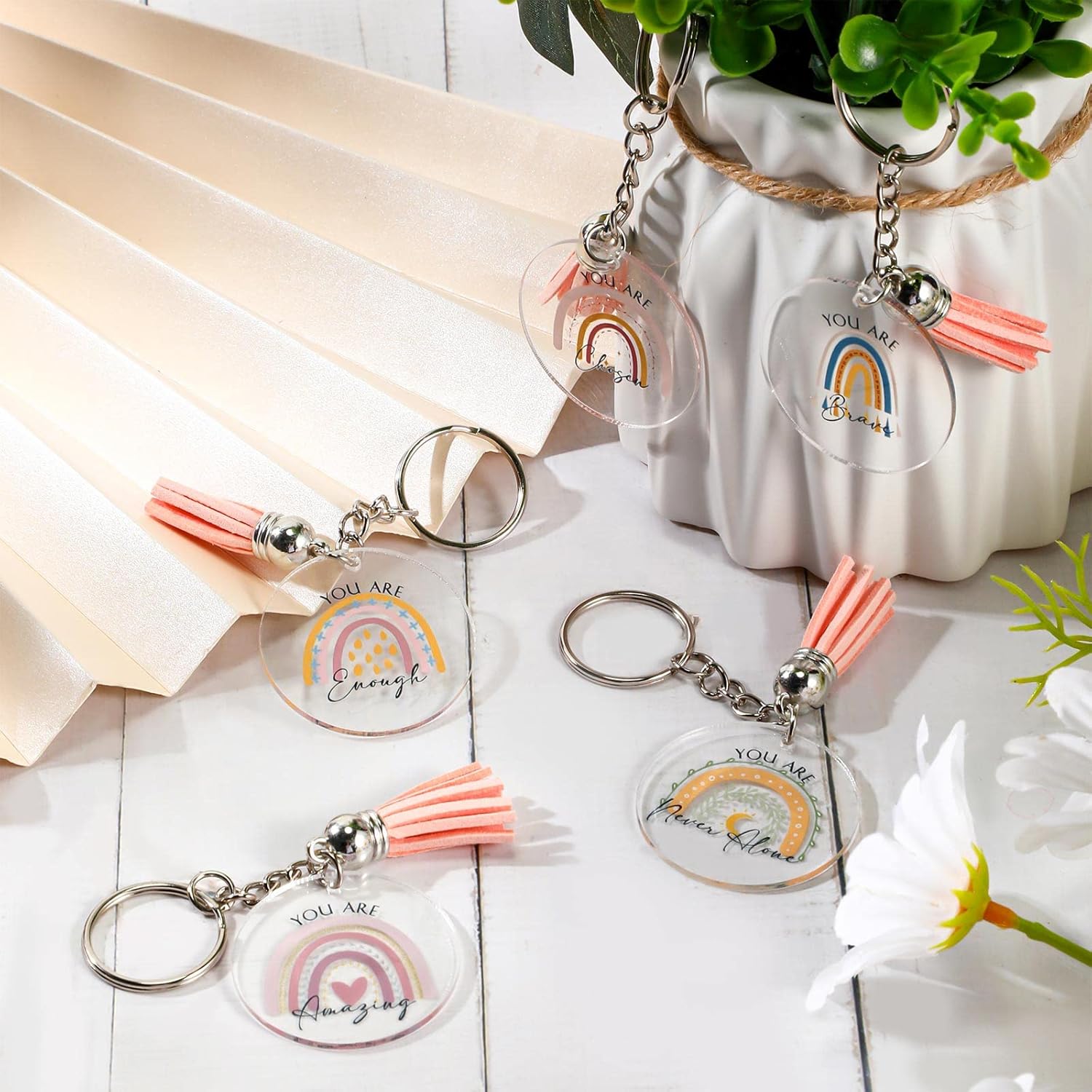 Unittype Inspirational Rainbow Keychain Set