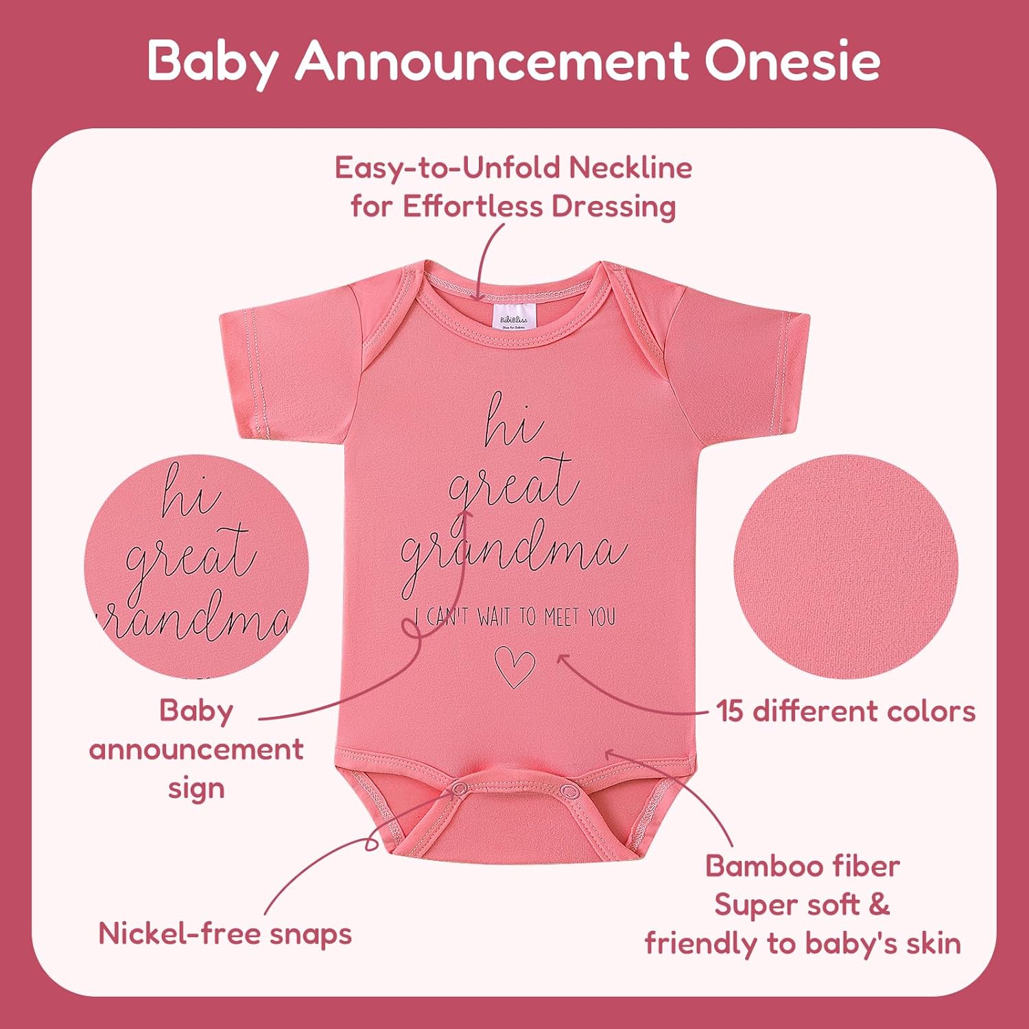 Pregnancy Announcement Bodysuit for Grandparents